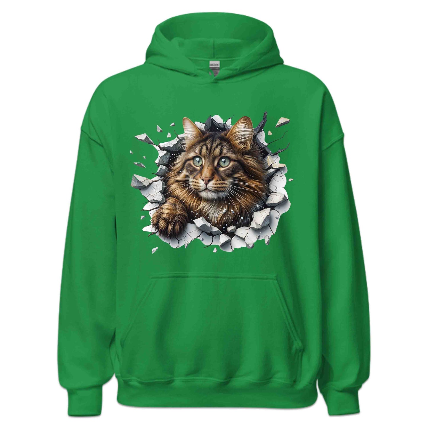 Maine Coon Cat Breaking Through Wall 3D Realistic Cat | PRODUCT CODE: MNCNOTABRKWL