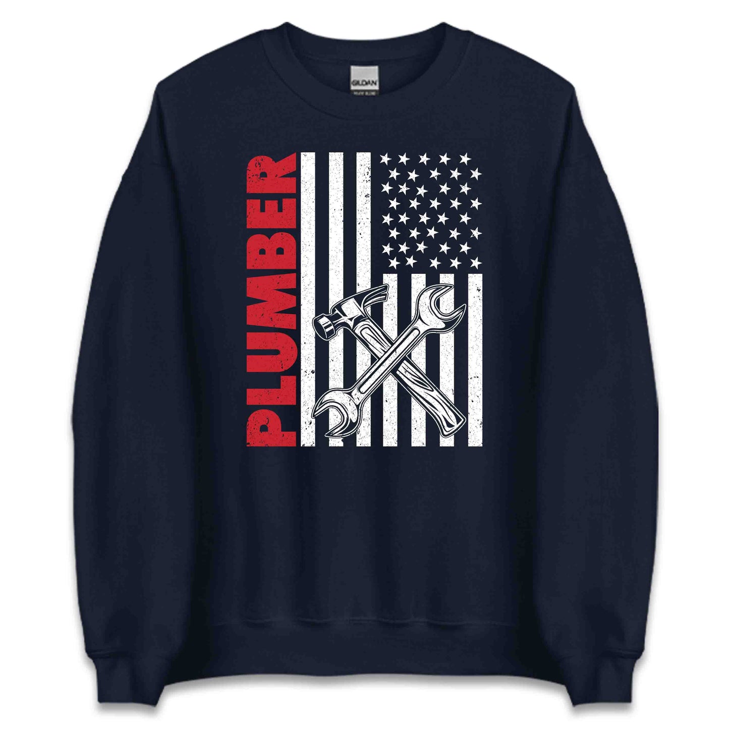 Patriotic Plumber USA Flag Plumbing Pipefitters & Handymen American Workwear | PRODUCT CODE: MRPLBUAFTWK
