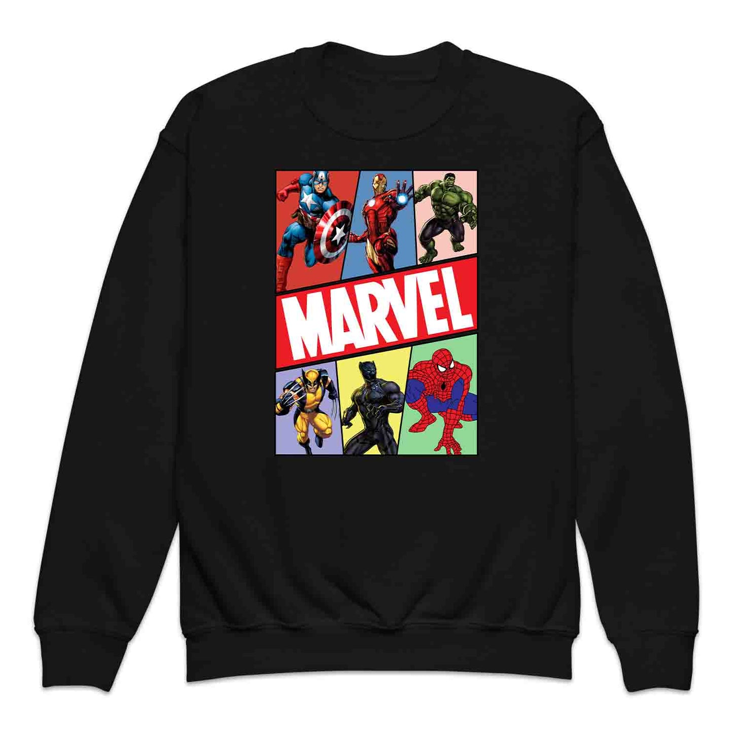 Marvel Superhero Avengers Kids T-Shirt | Comic Book Heroes Jumper | Captain America, Iron Man, Hulk, Wolverine, Black Panther & Spider-Man Hoodie | PRODUCT CODE: MRVDSHIEPAVG