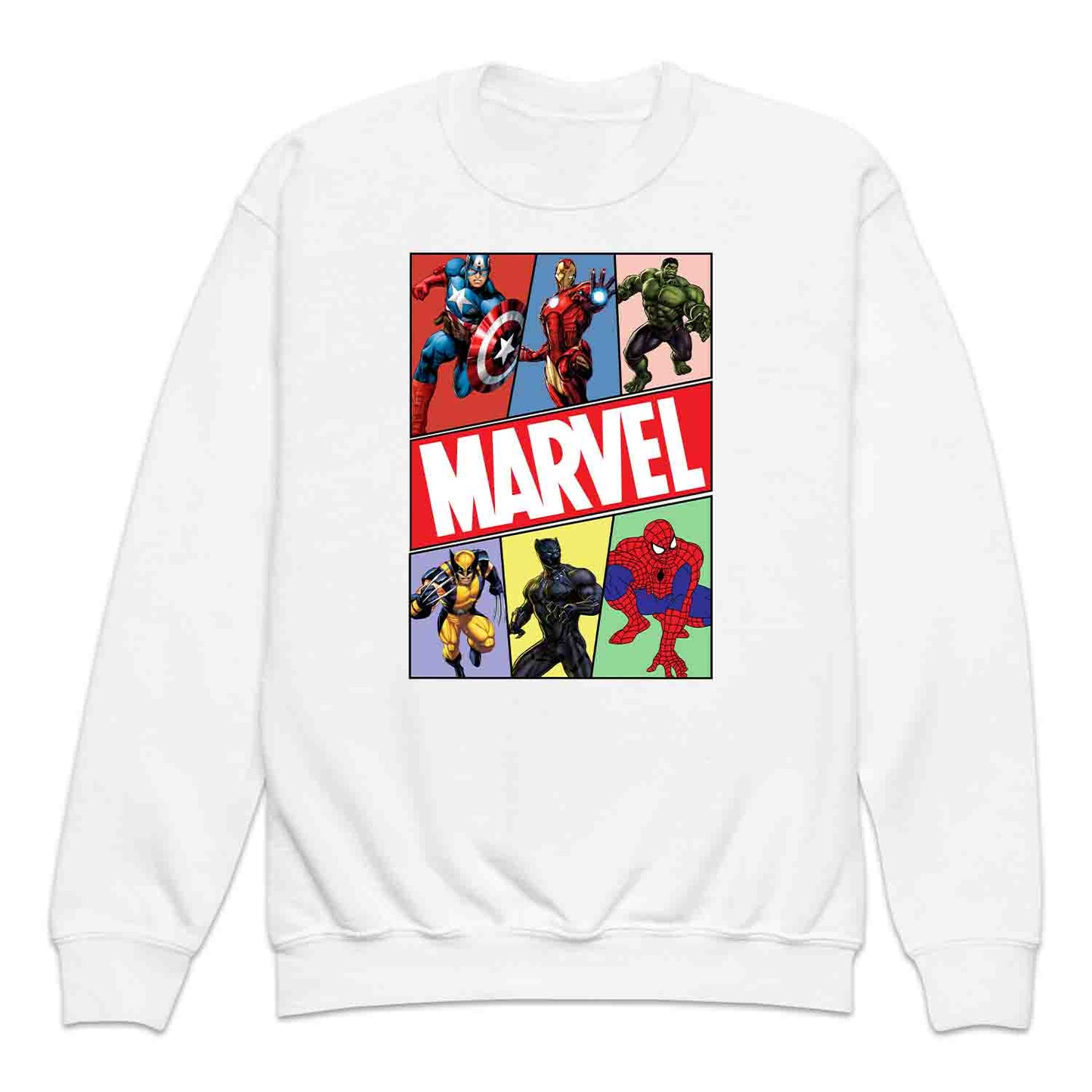 Marvel Superhero Avengers Kids T-Shirt | Comic Book Heroes Jumper | Captain America, Iron Man, Hulk, Wolverine, Black Panther & Spider-Man Hoodie | PRODUCT CODE: MRVDSHIEPAVG