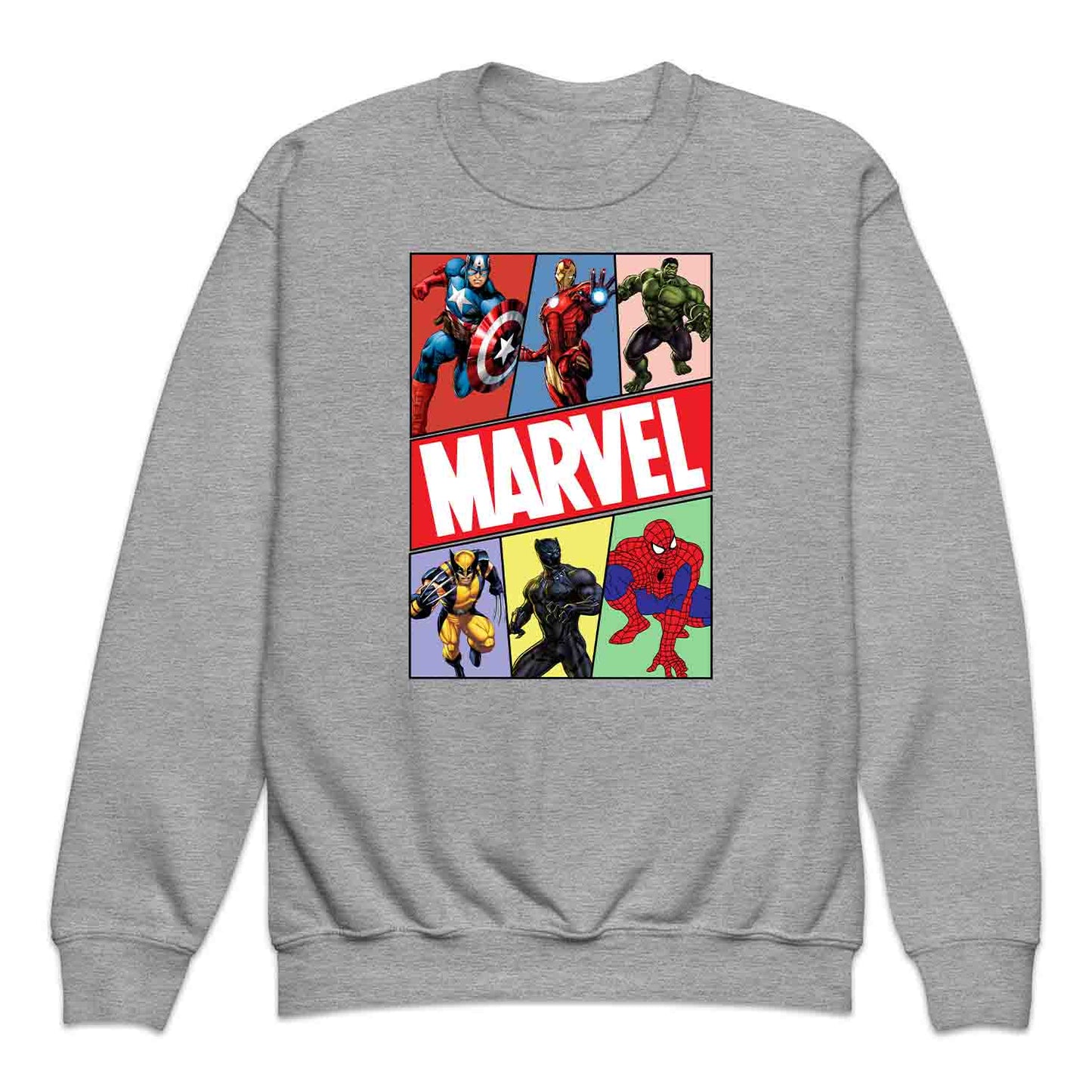 Marvel Superhero Avengers Kids T-Shirt | Comic Book Heroes Jumper | Captain America, Iron Man, Hulk, Wolverine, Black Panther & Spider-Man Hoodie | PRODUCT CODE: MRVDSHIEPAVG