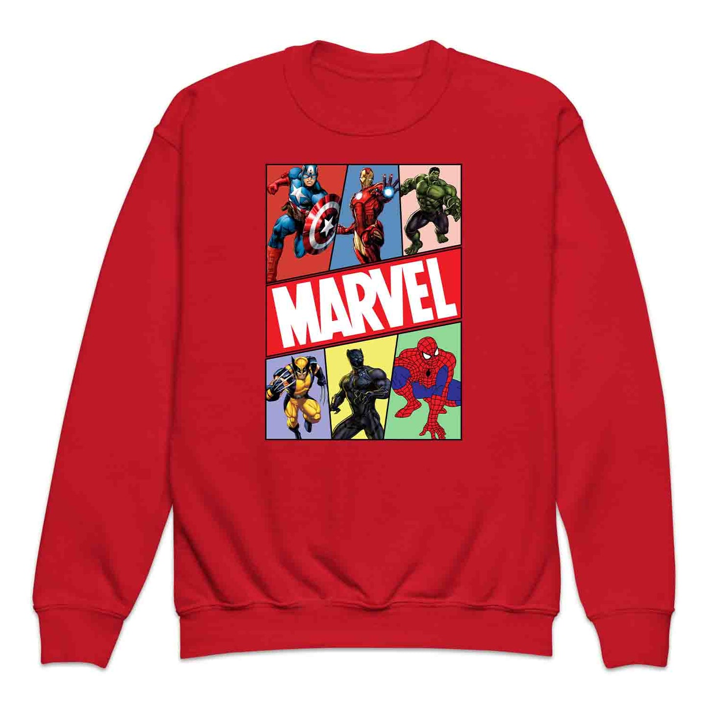 Marvel Superhero Avengers Kids T-Shirt | Comic Book Heroes Jumper | Captain America, Iron Man, Hulk, Wolverine, Black Panther & Spider-Man Hoodie | PRODUCT CODE: MRVDSHIEPAVG