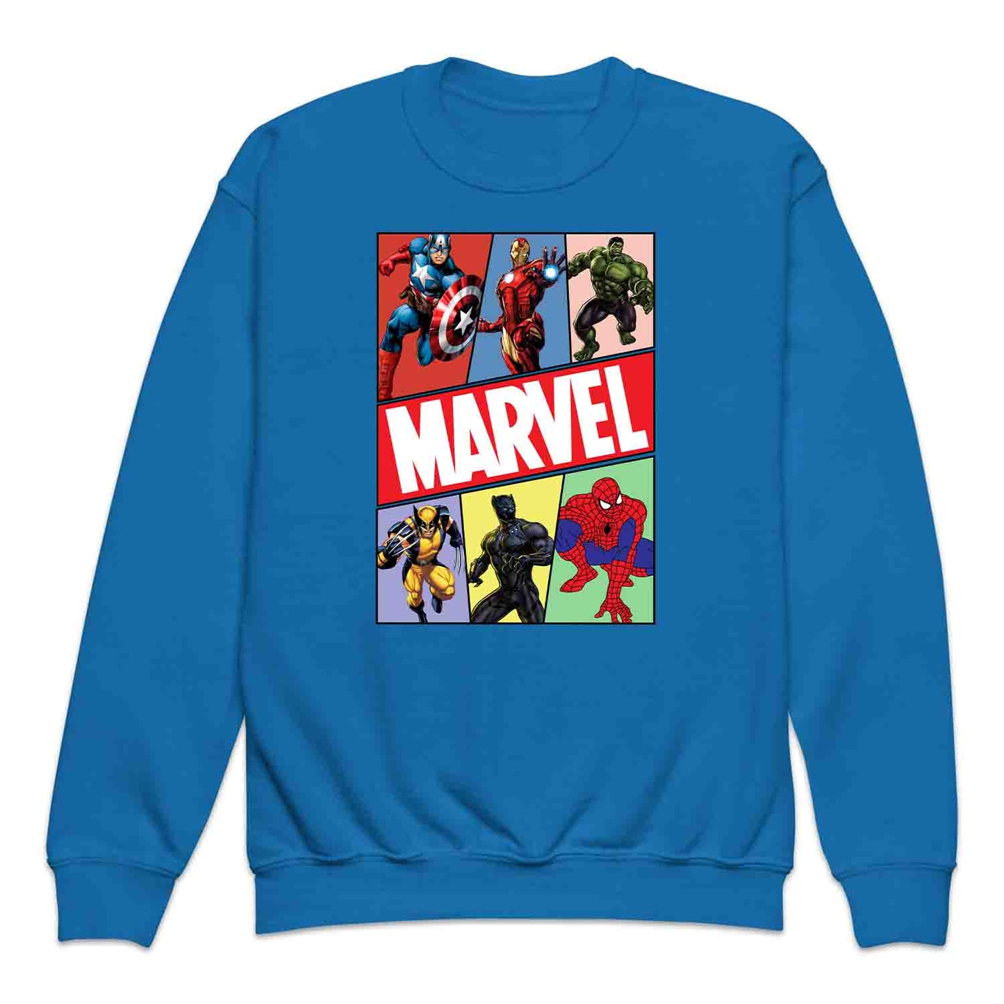 Marvel Superhero Avengers Kids T-Shirt | Comic Book Heroes Jumper | Captain America, Iron Man, Hulk, Wolverine, Black Panther & Spider-Man Hoodie | PRODUCT CODE: MRVDSHIEPAVG