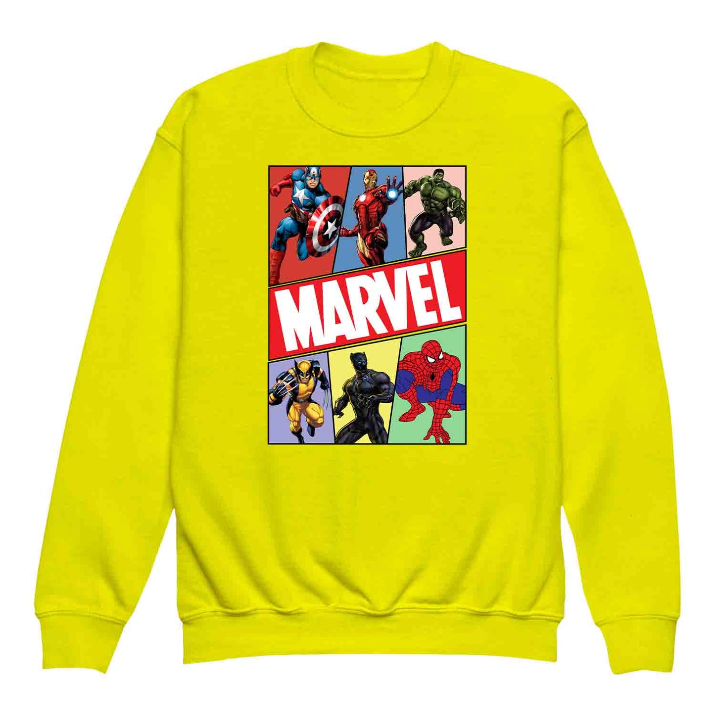 Marvel Superhero Avengers Kids T-Shirt | Comic Book Heroes Jumper | Captain America, Iron Man, Hulk, Wolverine, Black Panther & Spider-Man Hoodie | PRODUCT CODE: MRVDSHIEPAVG