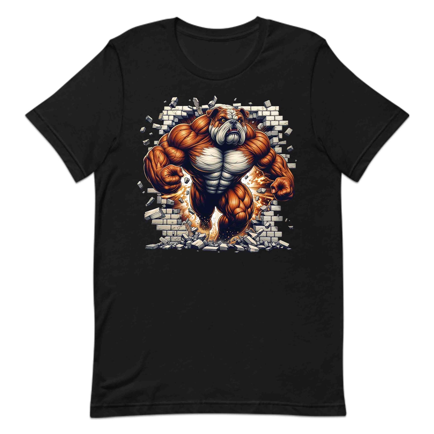 Muscular Bulldog Breaking Through Wall 3D Realistic Dog | PRODUCT CODE: MSLUBLGDOWLR