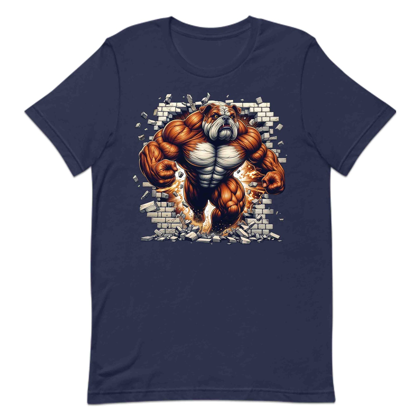 Muscular Bulldog Breaking Through Wall 3D Realistic Dog | PRODUCT CODE: MSLUBLGDOWLR