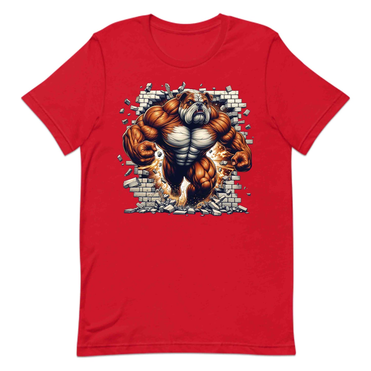 Muscular Bulldog Breaking Through Wall 3D Realistic Dog | PRODUCT CODE: MSLUBLGDOWLR