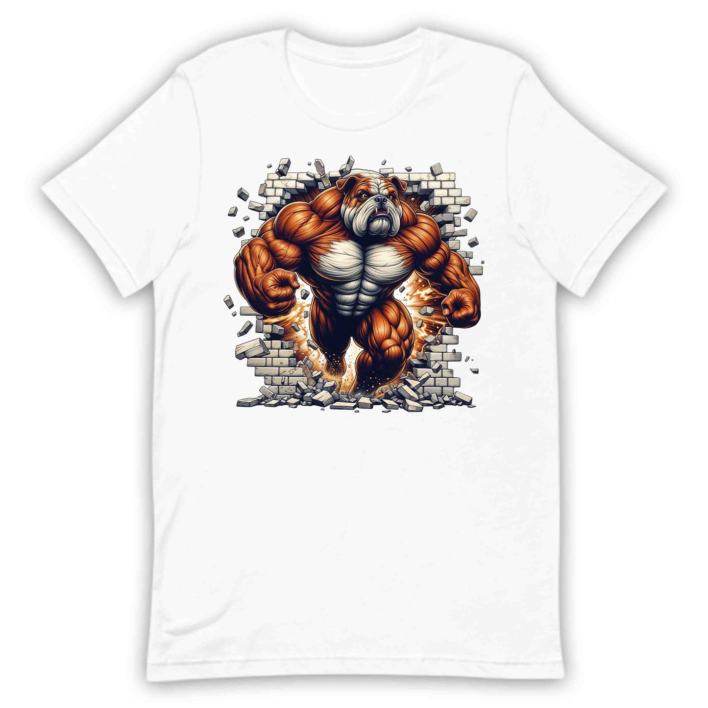 Muscular Bulldog Breaking Through Wall 3D Realistic Dog | PRODUCT CODE: MSLUBLGDOWLR