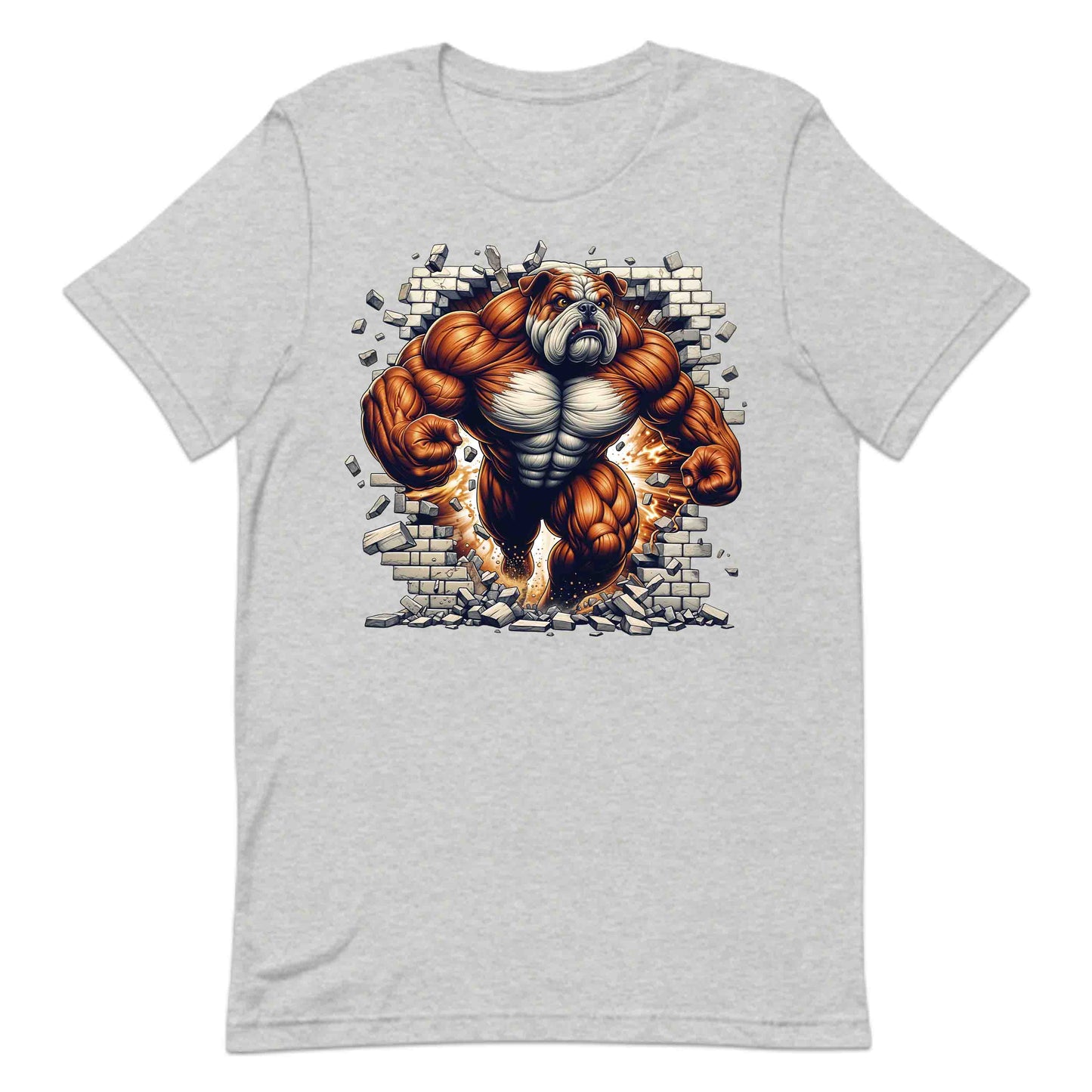 Muscular Bulldog Breaking Through Wall 3D Realistic Dog | PRODUCT CODE: MSLUBLGDOWLR