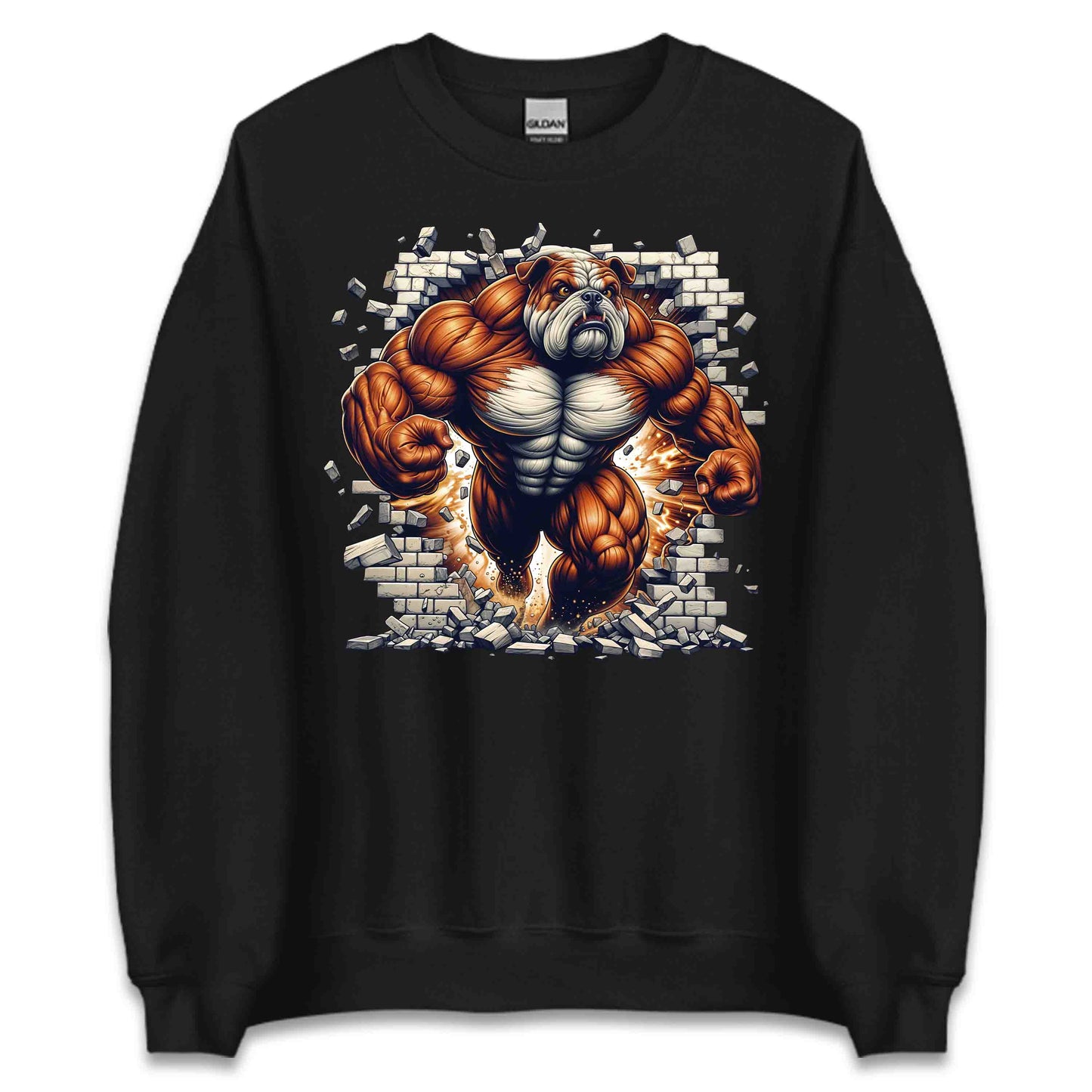 Muscular Bulldog Breaking Through Wall 3D Realistic Dog | PRODUCT CODE: MSLUBLGDOWLR