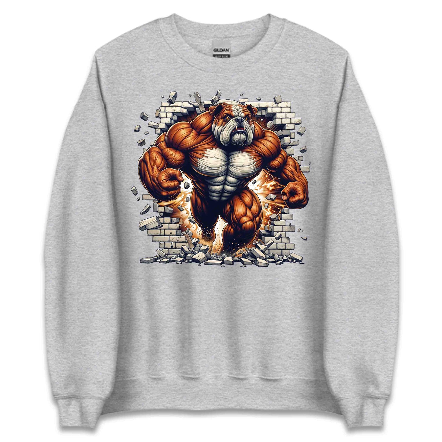 Muscular Bulldog Breaking Through Wall 3D Realistic Dog | PRODUCT CODE: MSLUBLGDOWLR