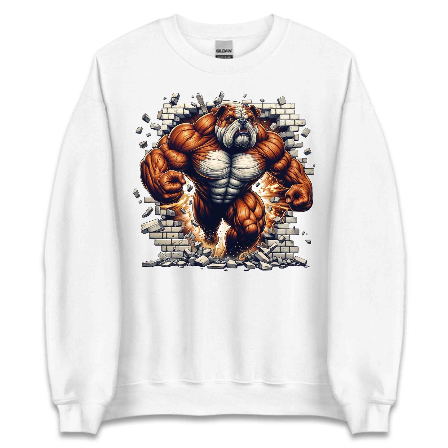 Muscular Bulldog Breaking Through Wall 3D Realistic Dog | PRODUCT CODE: MSLUBLGDOWLR