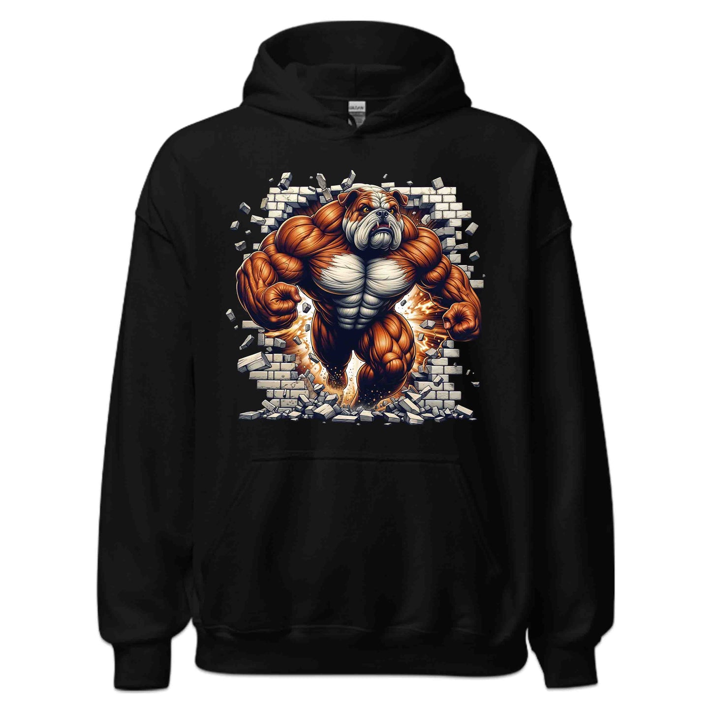 Muscular Bulldog Breaking Through Wall 3D Realistic Dog | PRODUCT CODE: MSLUBLGDOWLR