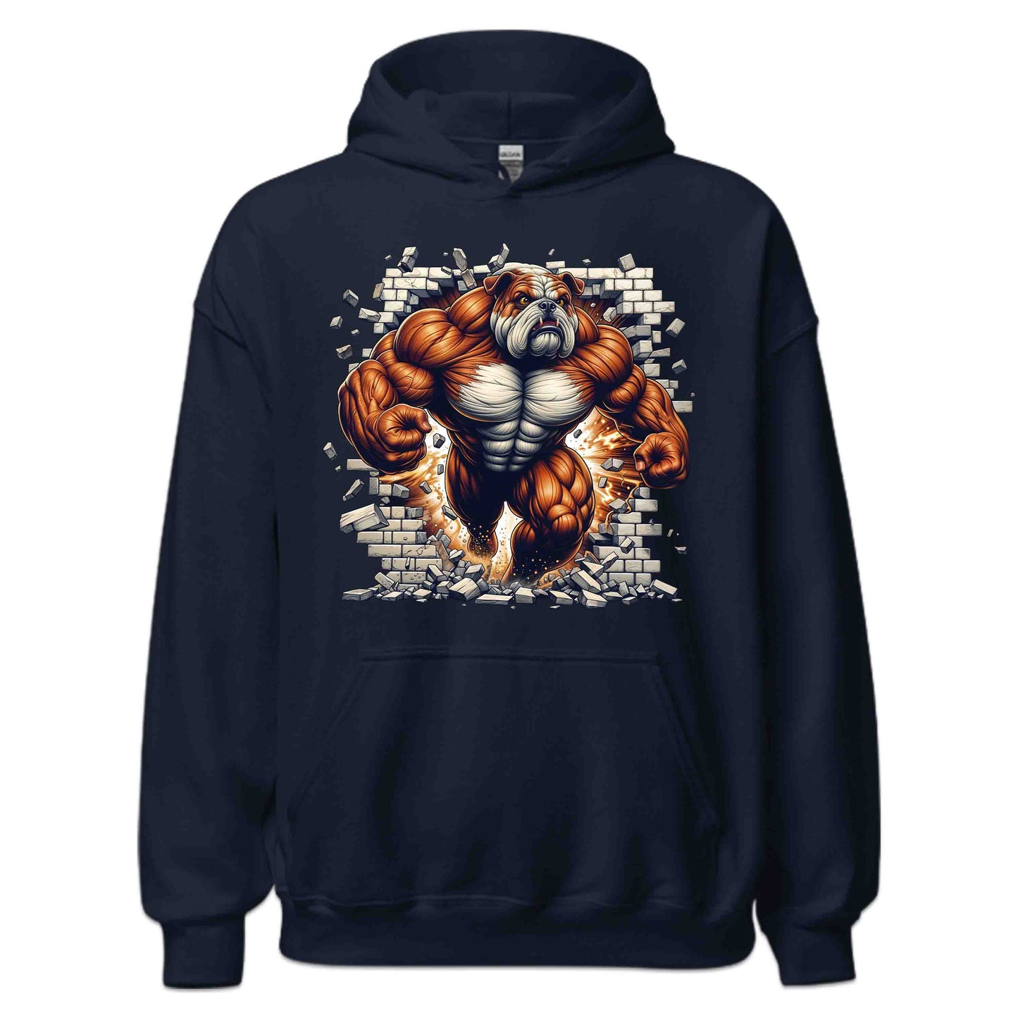 Muscular Bulldog Breaking Through Wall 3D Realistic Dog | PRODUCT CODE: MSLUBLGDOWLR