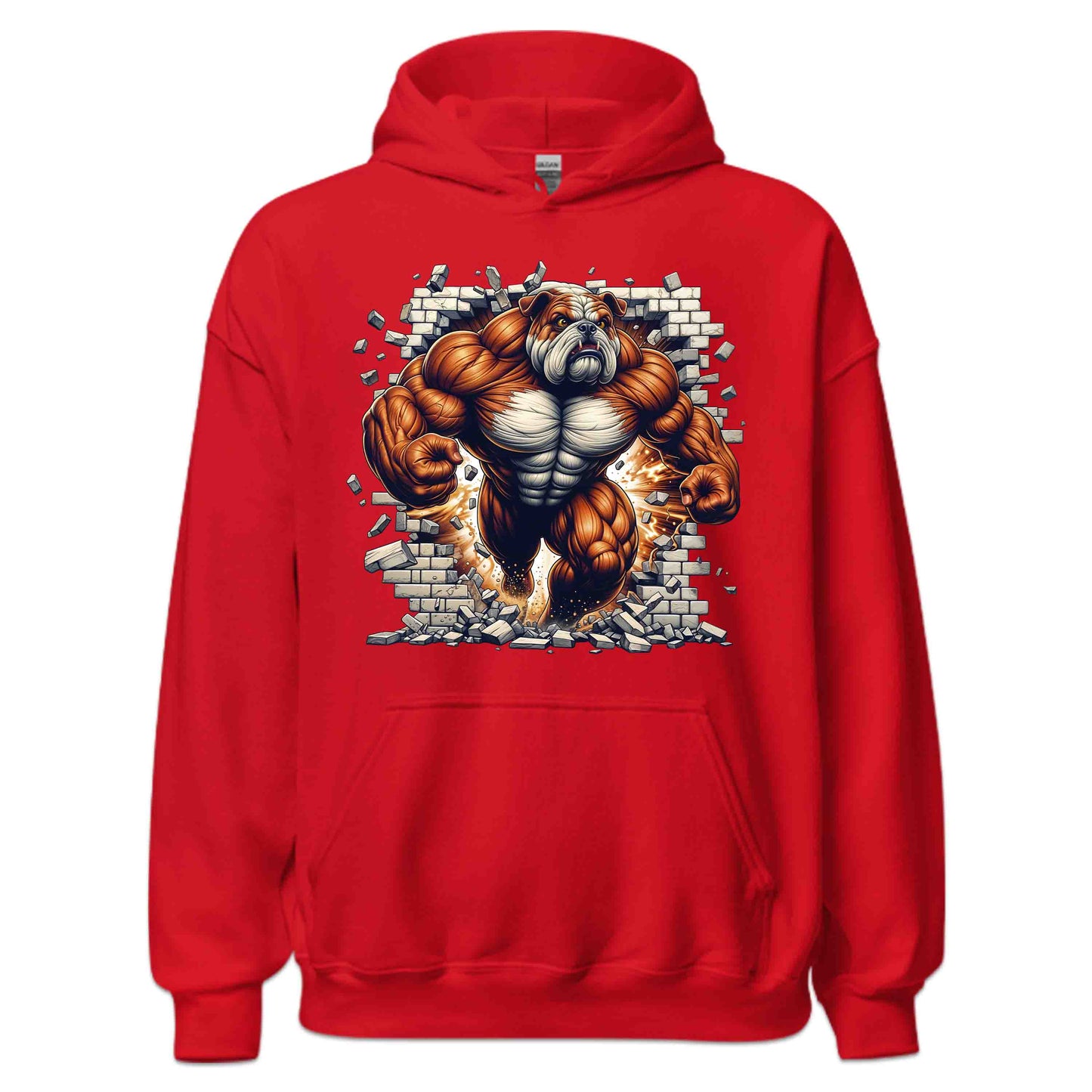 Muscular Bulldog Breaking Through Wall 3D Realistic Dog | PRODUCT CODE: MSLUBLGDOWLR