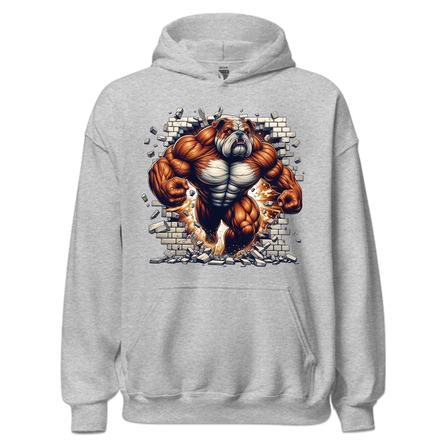 Muscular Bulldog Breaking Through Wall 3D Realistic Dog | PRODUCT CODE: MSLUBLGDOWLR
