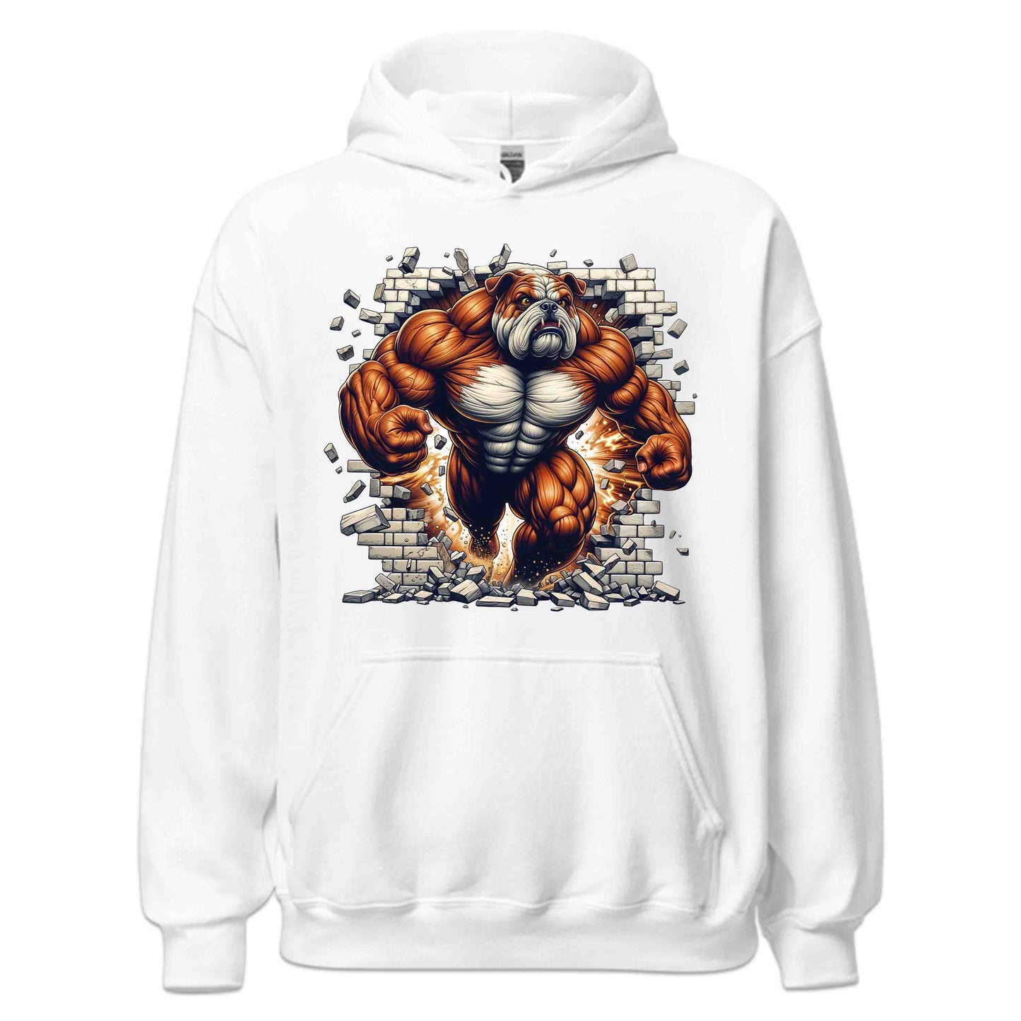 Muscular Bulldog Breaking Through Wall 3D Realistic Dog | PRODUCT CODE: MSLUBLGDOWLR