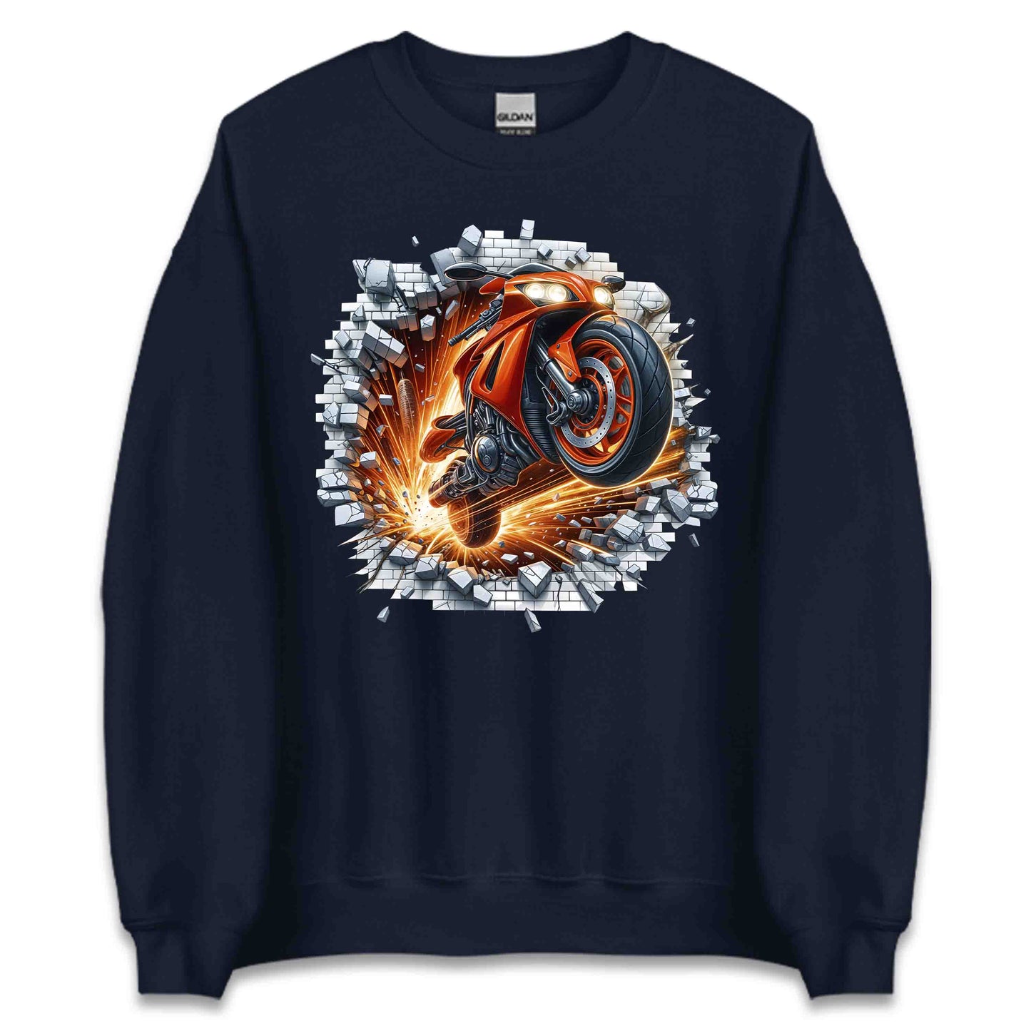Motorcycle Breaking Through Wall 3D Explosive Motorcycle | PRODUCT CODE: MSLUBLGDOWLR