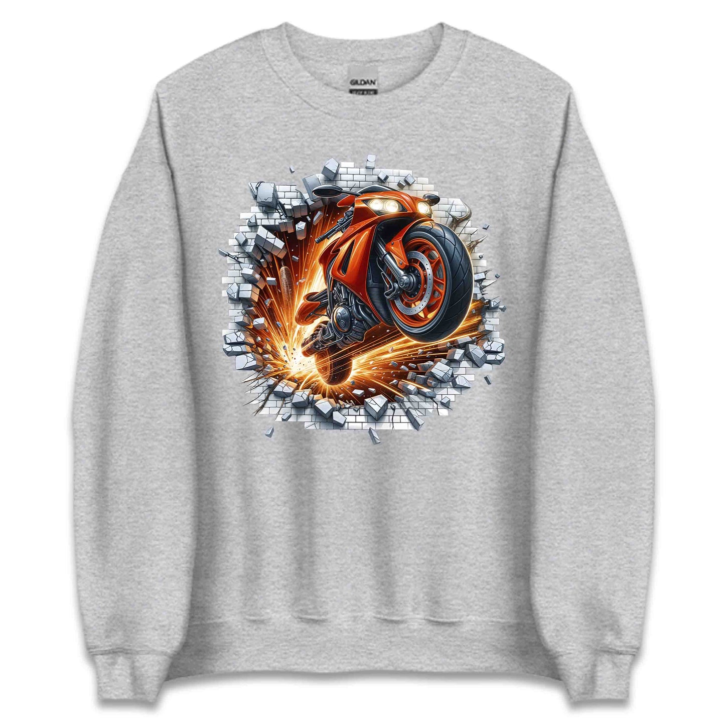 Motorcycle Breaking Through Wall 3D Explosive Motorcycle | PRODUCT CODE: MSLUBLGDOWLR