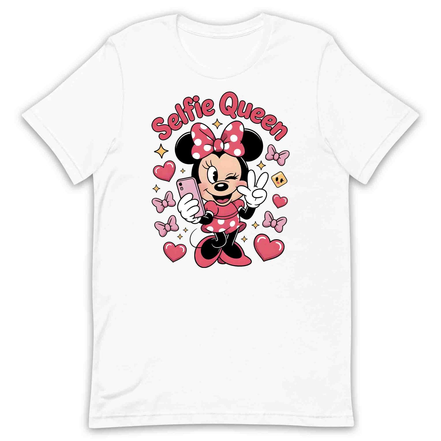 Minnie Mouse Selfie Queen T-Shirt, Disney Cartoon Sweatshirt, Magical Girls Trip Hoodie | PRODUCT CODE: MWERNMASD