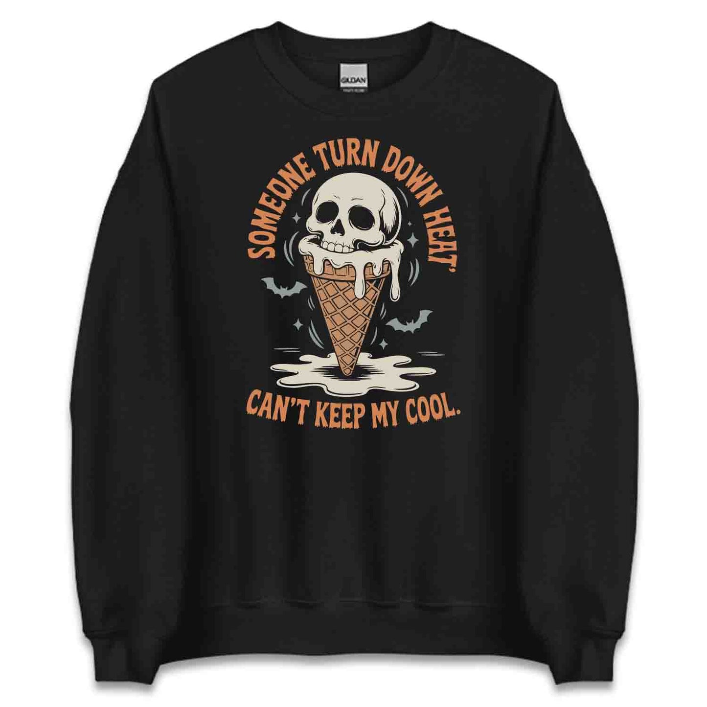 Melting Skull Ice Cream T-Shirt, Spooky Summer Sweatshirt, Horror Humor Hoodie | PRODUCT CODE: MWKJERHCJ