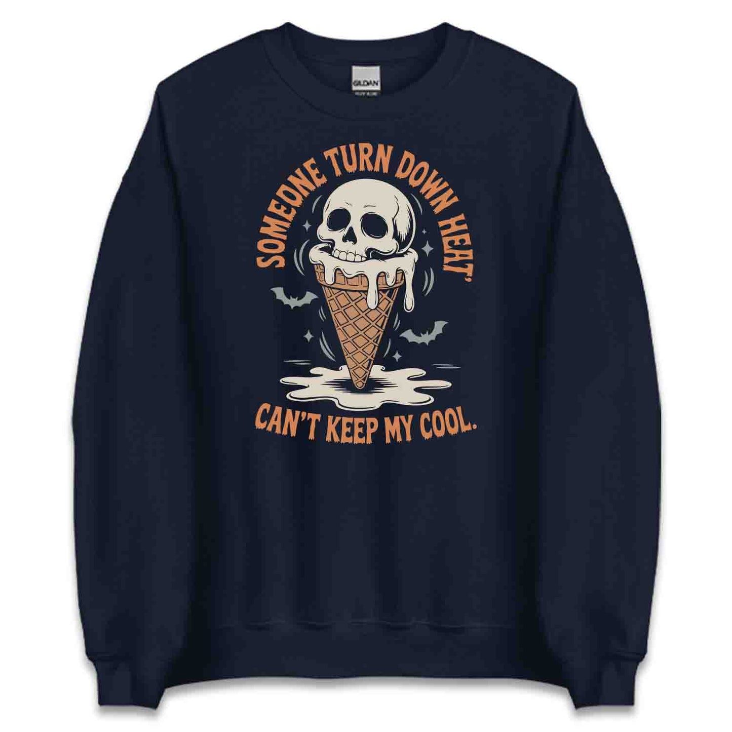 Melting Skull Ice Cream T-Shirt, Spooky Summer Sweatshirt, Horror Humor Hoodie | PRODUCT CODE: MWKJERHCJ
