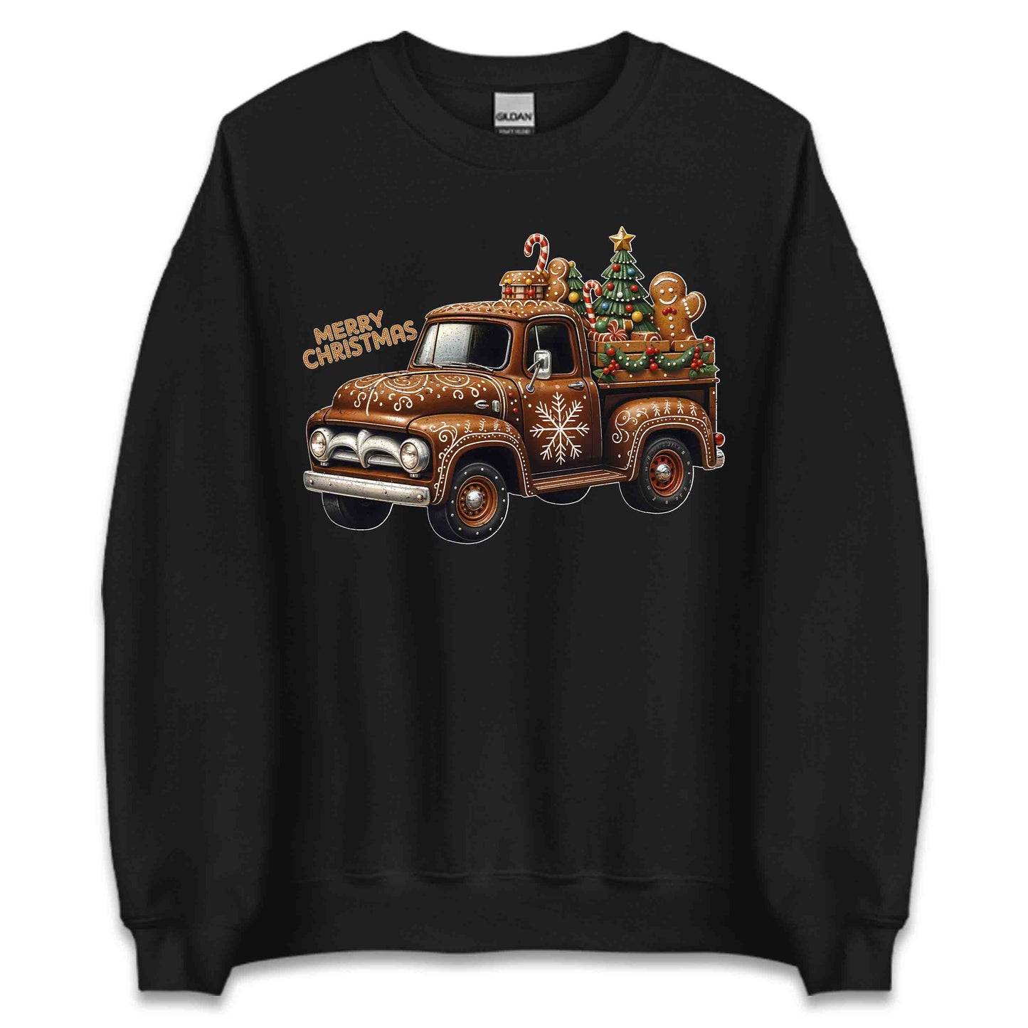 Merry Christmas Gingerbread Truck Xmas Pickup Festive Holiday | PRODUCT CODE: MYRCHTGNBRDK