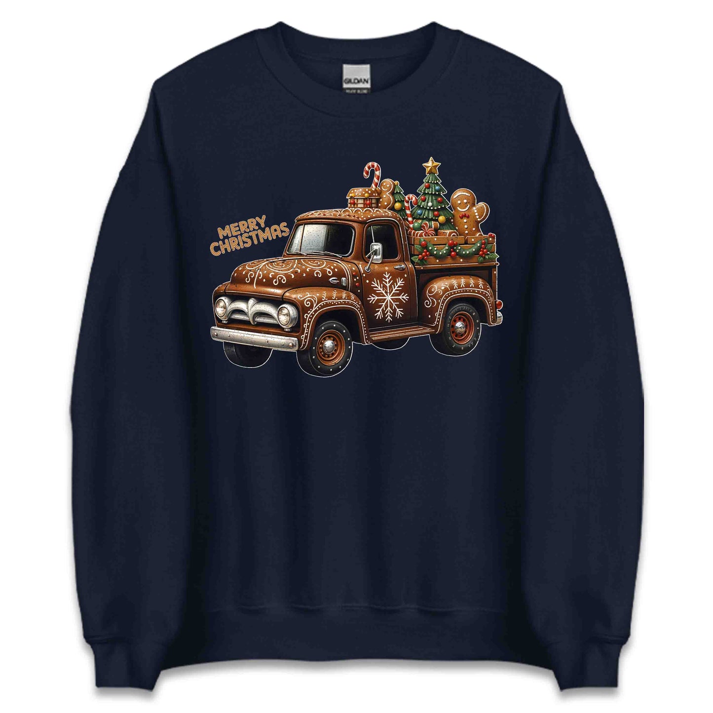 Merry Christmas Gingerbread Truck Xmas Pickup Festive Holiday | PRODUCT CODE: MYRCHTGNBRDK