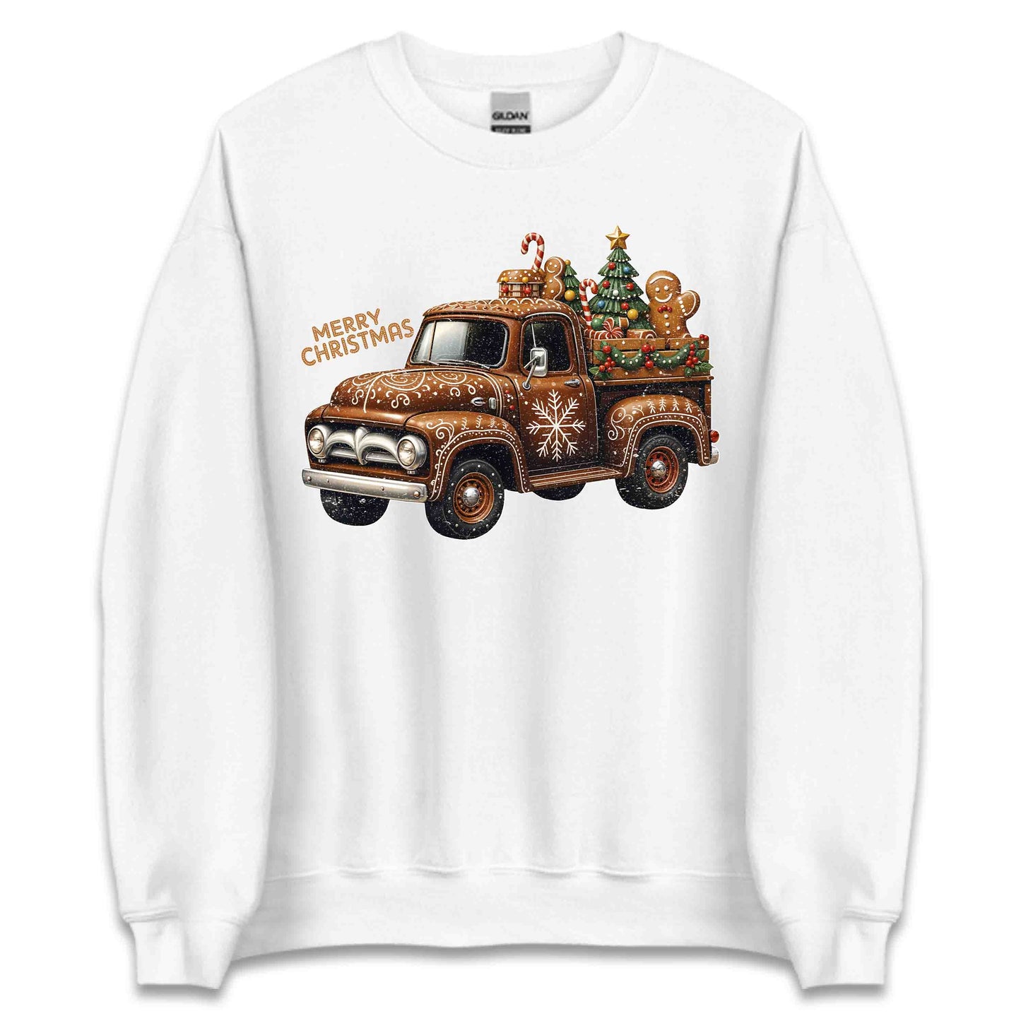 Merry Christmas Gingerbread Truck Xmas Pickup Festive Holiday | PRODUCT CODE: MYRCHTGNBRDK