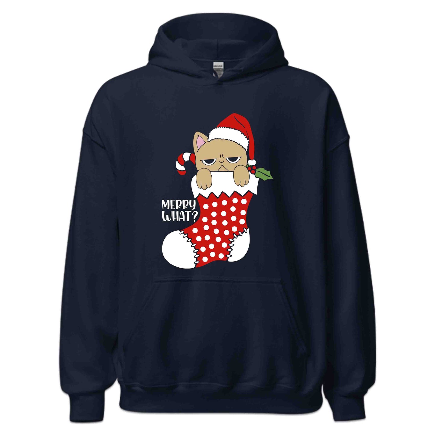 Merry What Grumpy Cat in Stocking Anti Holiday Xmas Cat | PRODUCT CODE: MYRWTGRMSTC