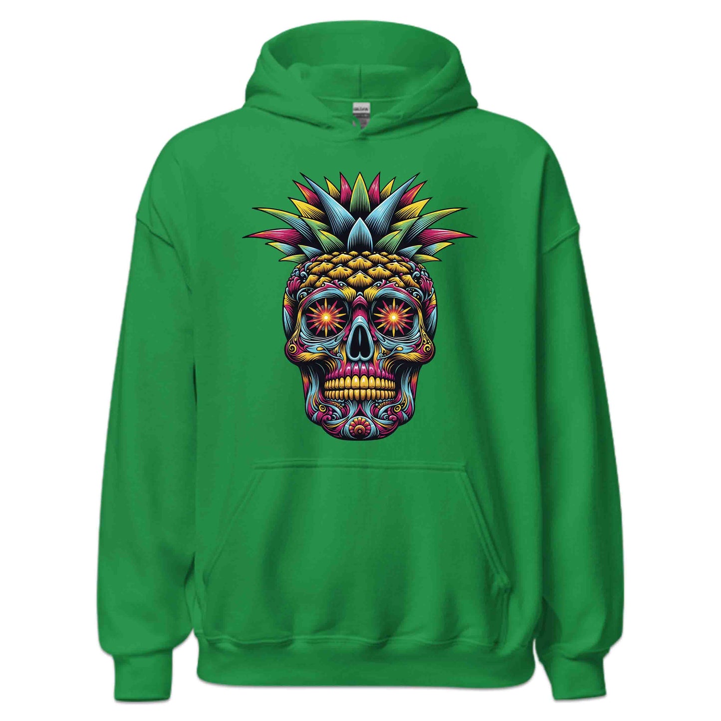 Neon Sugar Skull Pineapple Psychedelic Day of the Dead Colorful Festival Aesthetic | PRODUCT CODE: NOSGURLPNEYD