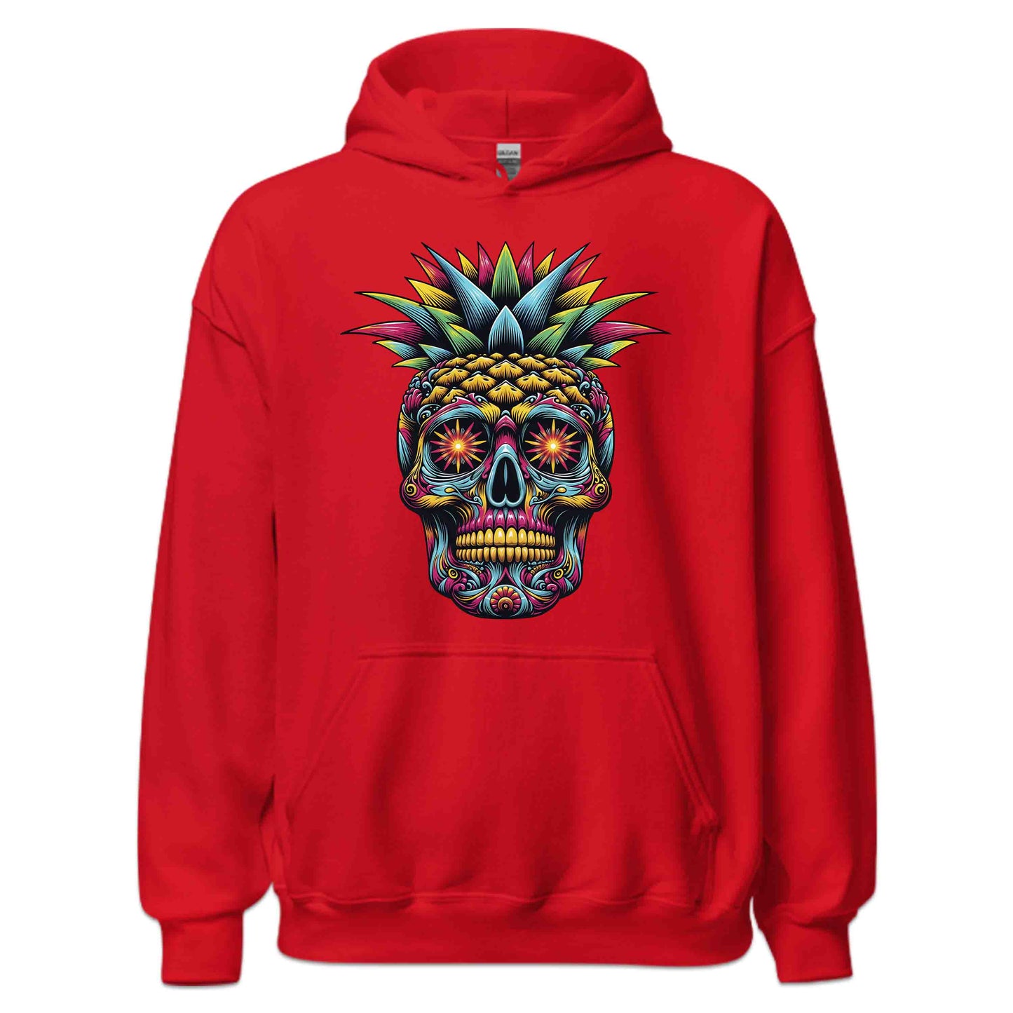 Neon Sugar Skull Pineapple Psychedelic Day of the Dead Colorful Festival Aesthetic | PRODUCT CODE: NOSGURLPNEYD
