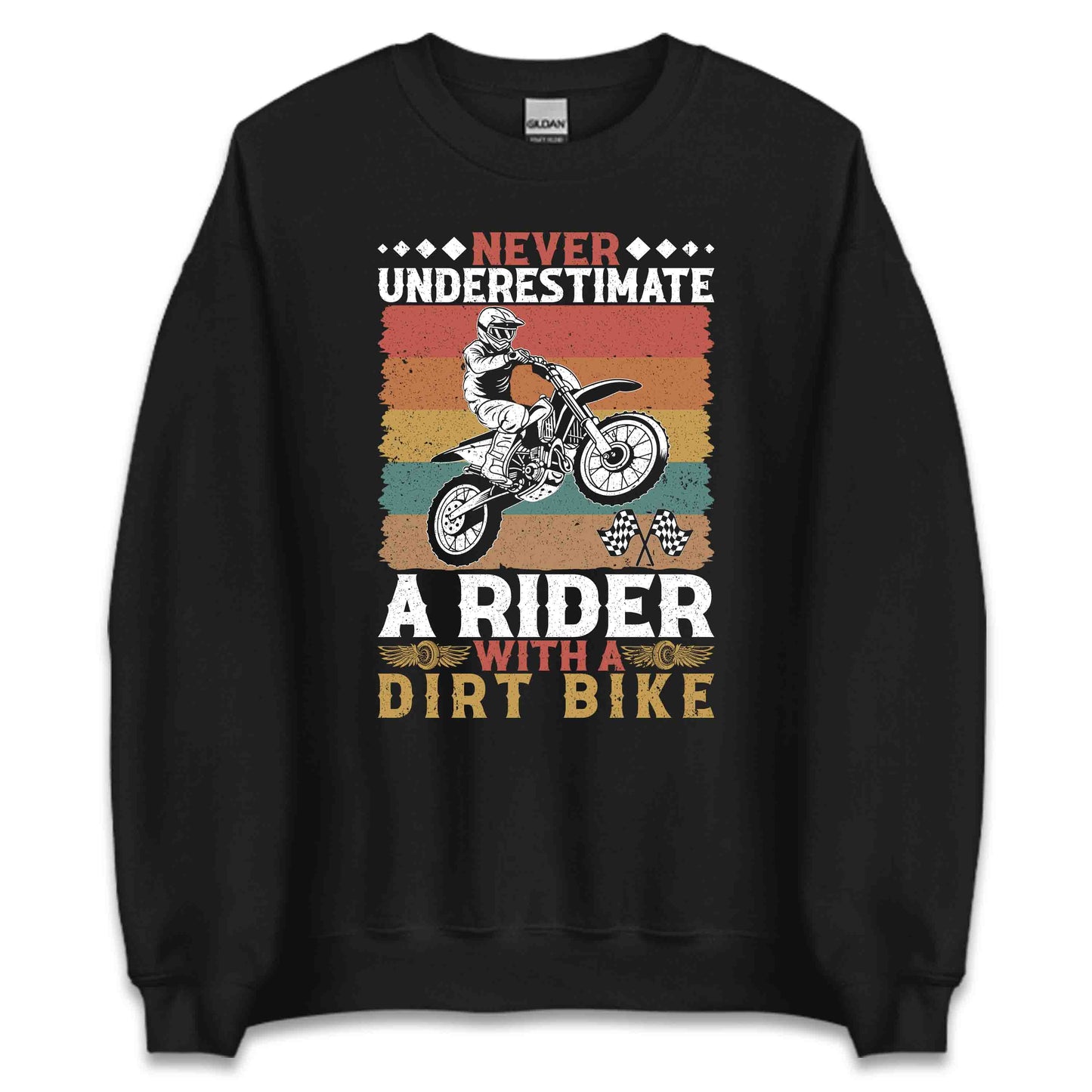 Never Underestimate A Rider With A Dirt Bike Motocross | PRODUCT CODE: NVRUDMBKECRO