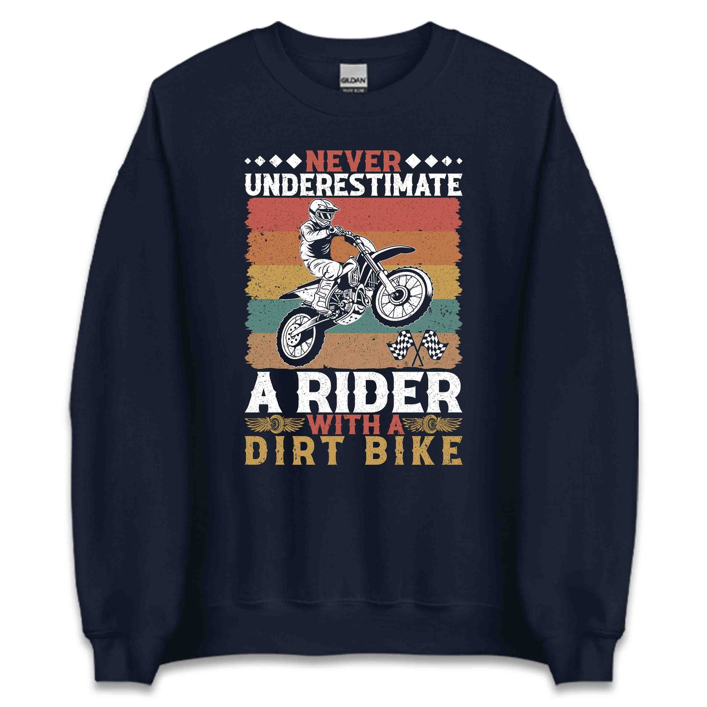 Never Underestimate A Rider With A Dirt Bike Motocross | PRODUCT CODE: NVRUDMBKECRO