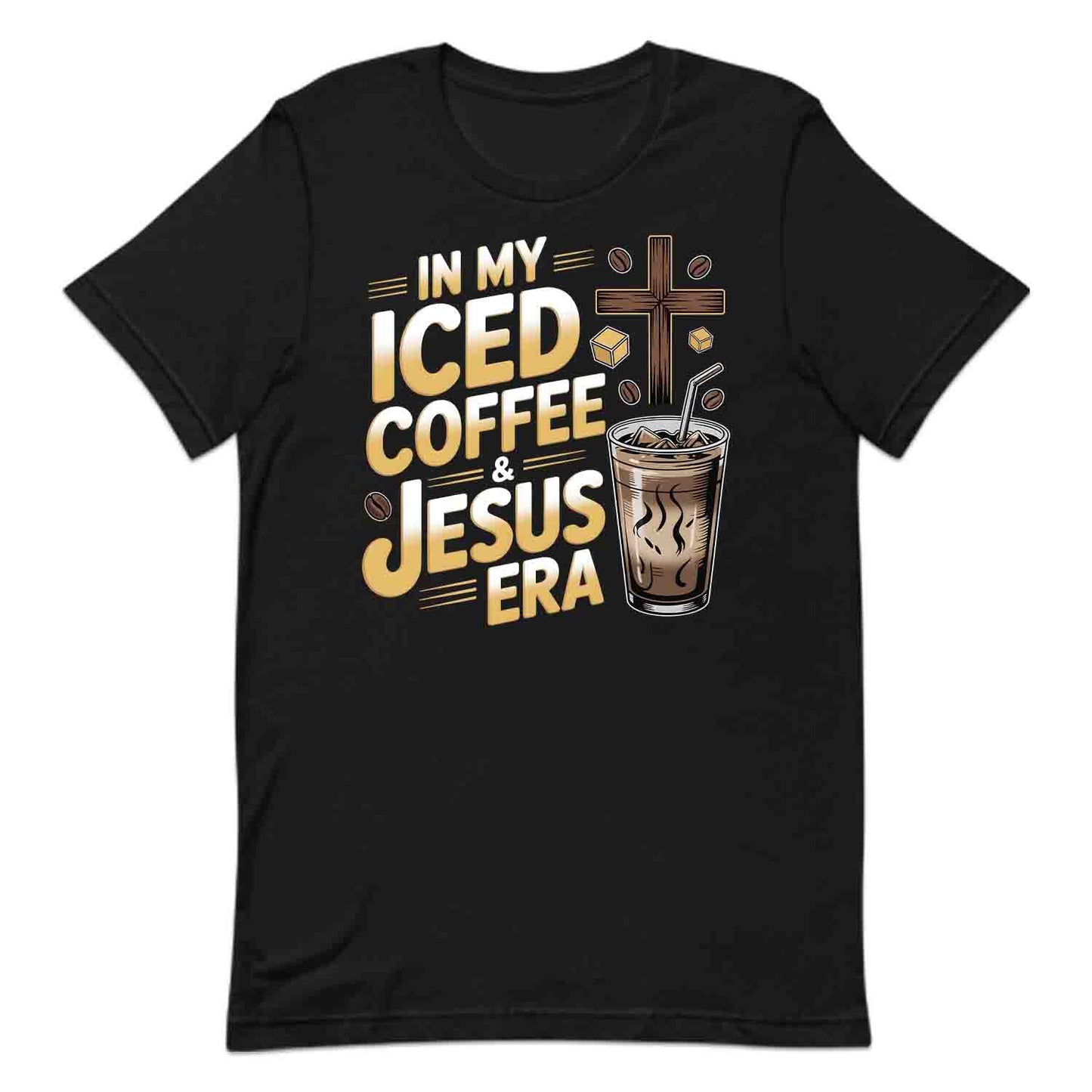 Iced Coffee & Jesus T-Shirt, Christian Faith Sweatshirt, Inspirational Hoodie | PRODUCT CODE: NWBEHGASD