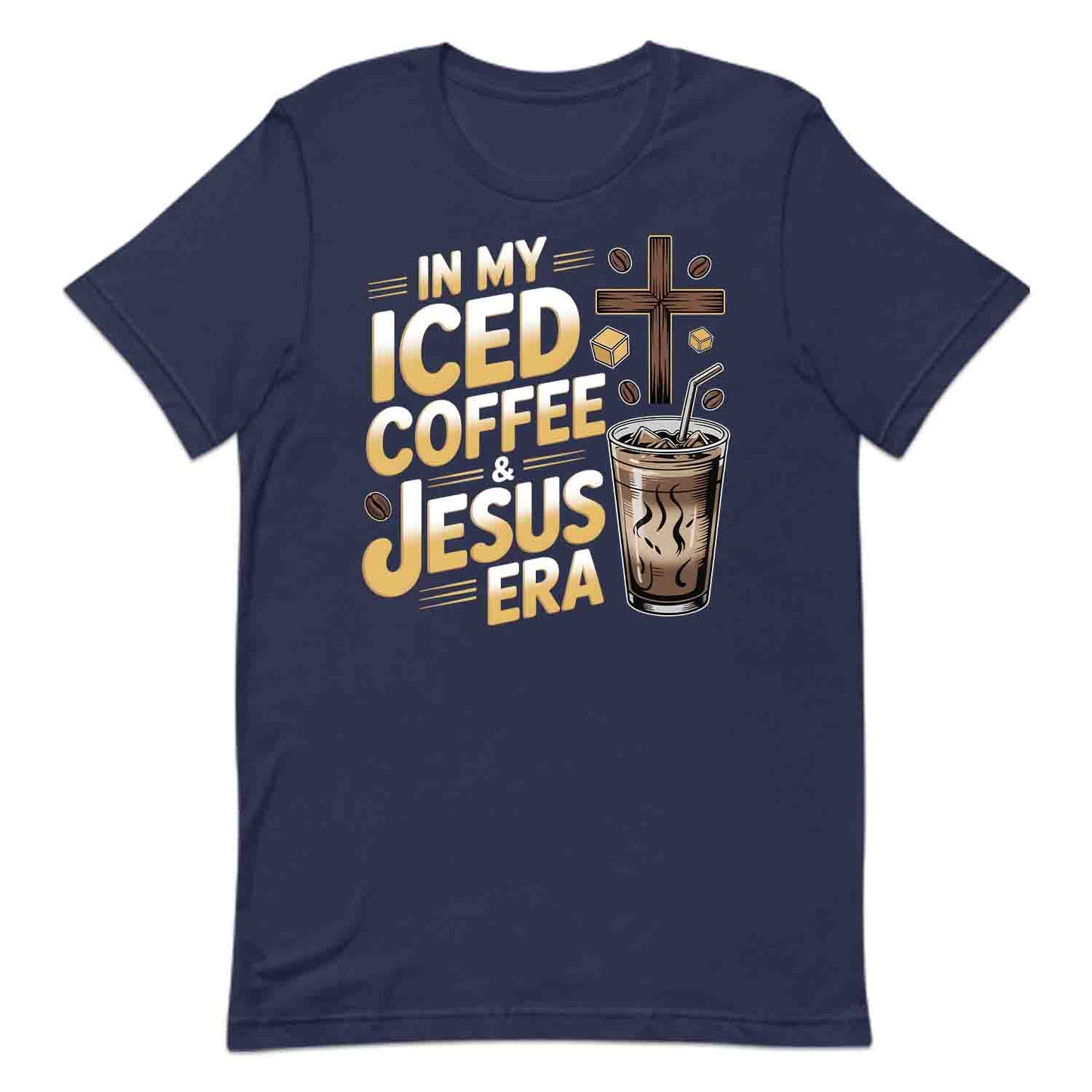 Iced Coffee & Jesus T-Shirt, Christian Faith Sweatshirt, Inspirational Hoodie | PRODUCT CODE: NWBEHGASD