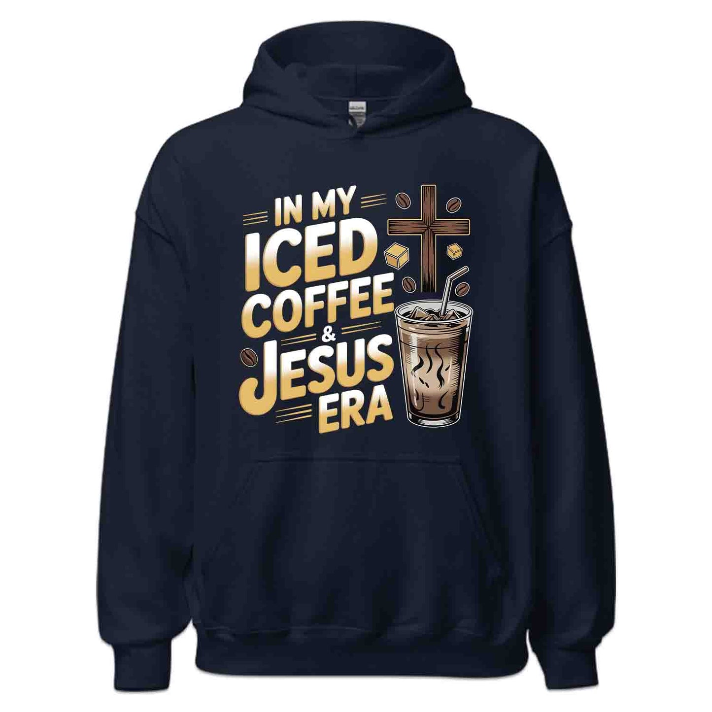 Iced Coffee & Jesus T-Shirt, Christian Faith Sweatshirt, Inspirational Hoodie | PRODUCT CODE: NWBEHGASD