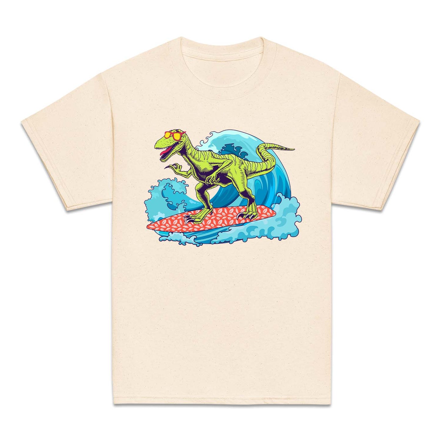 Dinosaur Surfing Beach Waves Summer Vacation | PRODUCT CODE: BECHWDINS