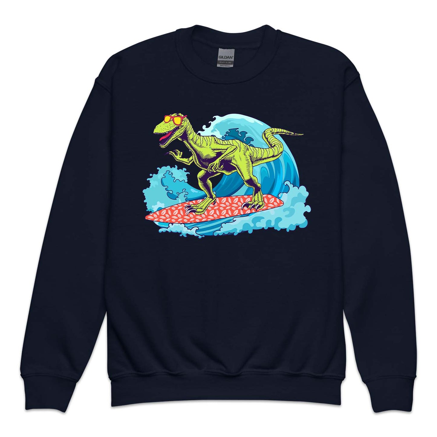 Dinosaur Surfing Beach Waves Summer Vacation | PRODUCT CODE: BECHWDINS