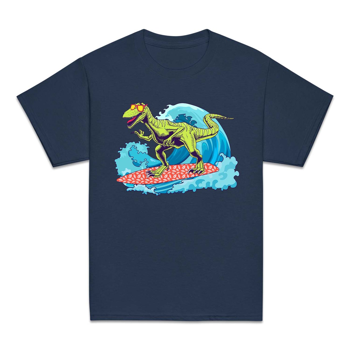 Dinosaur Surfing Beach Waves Summer Vacation | PRODUCT CODE: BECHWDINS