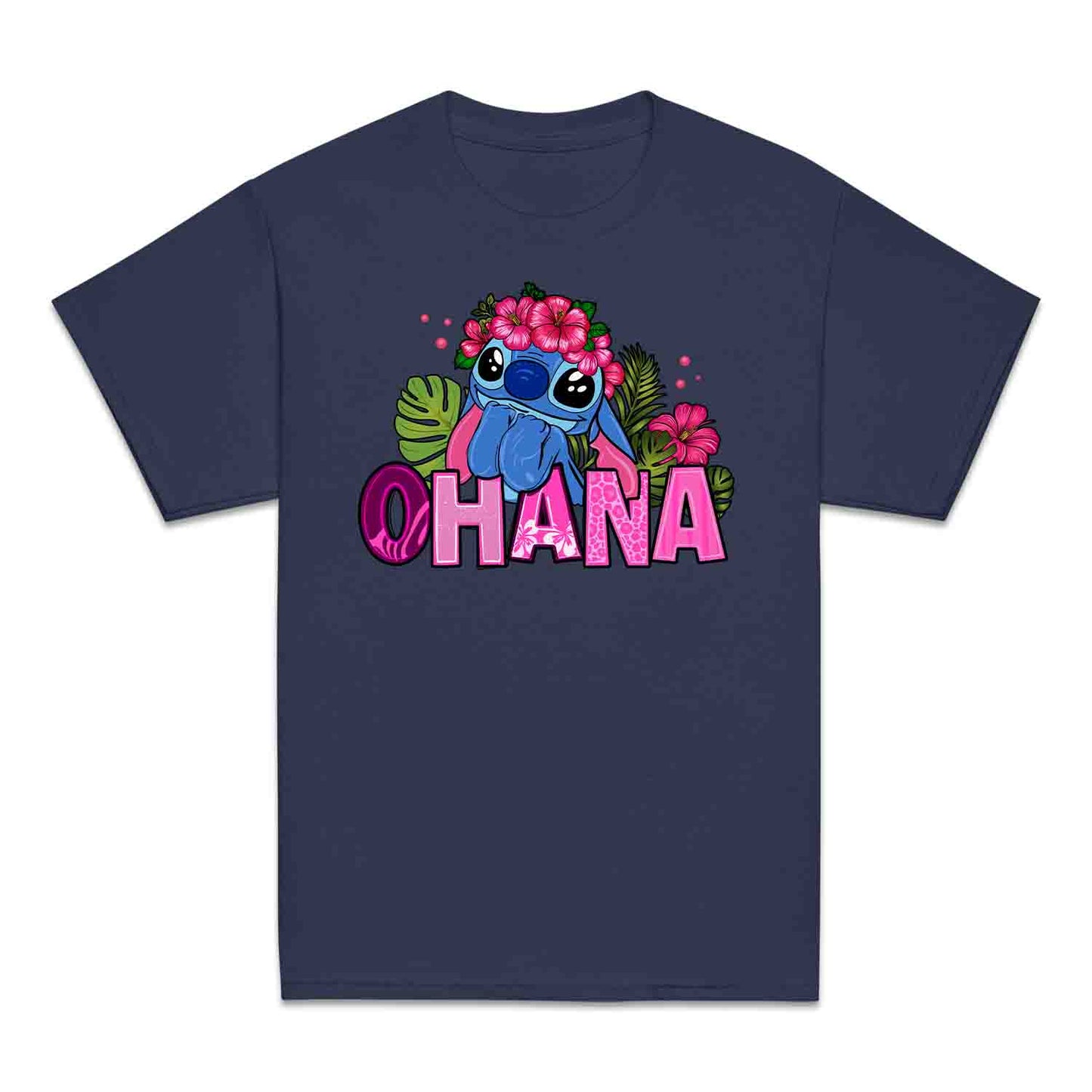 Stitch Ohana Kids T-Shirt – Tropical Disney Floral Tee for Lilo & Stitch Fans, Hawaiian Family Vacation Shirt | PRODUCT CODE: ODSAHQEW