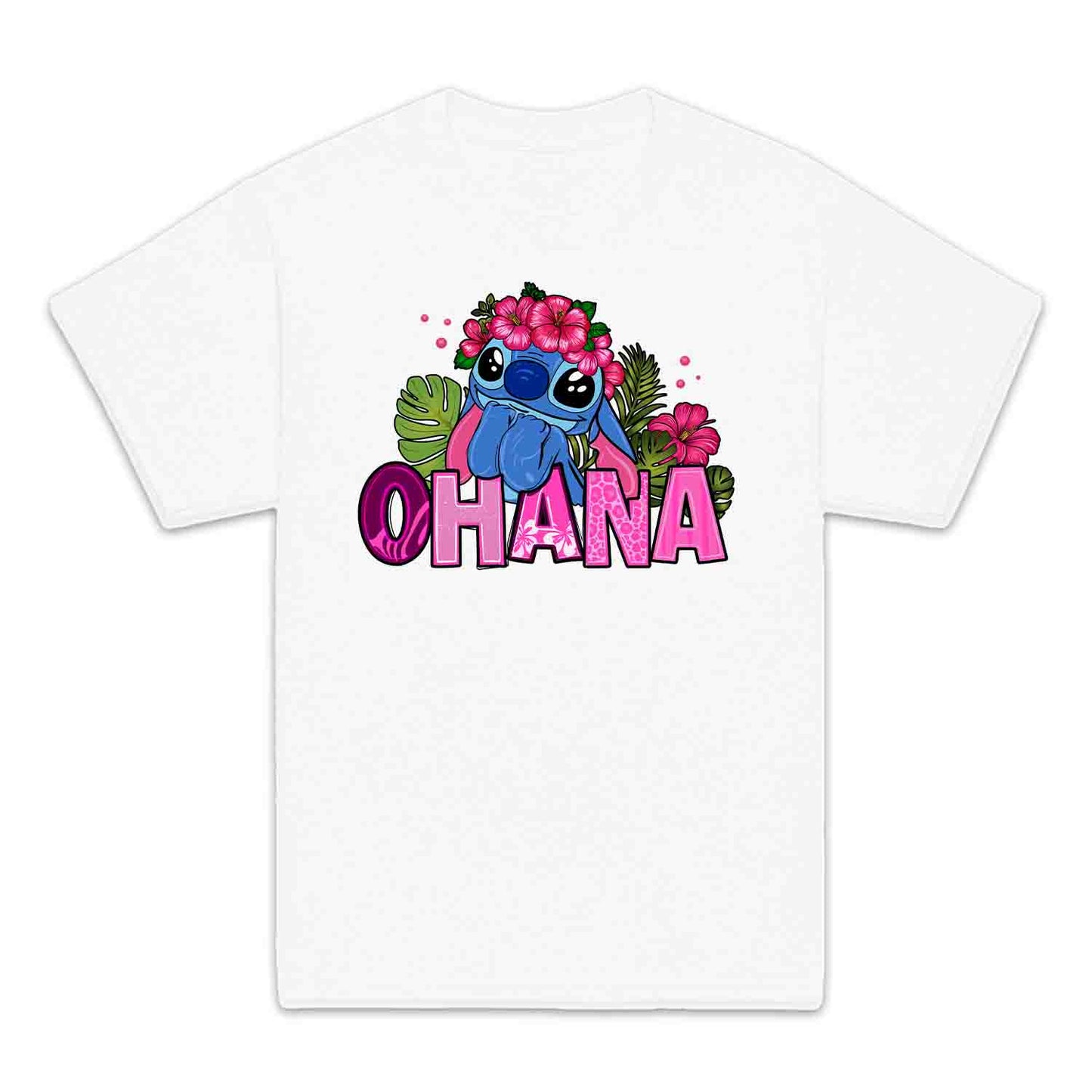 Stitch Ohana Kids T-Shirt – Tropical Disney Floral Tee for Lilo & Stitch Fans, Hawaiian Family Vacation Shirt | PRODUCT CODE: ODSAHQEW