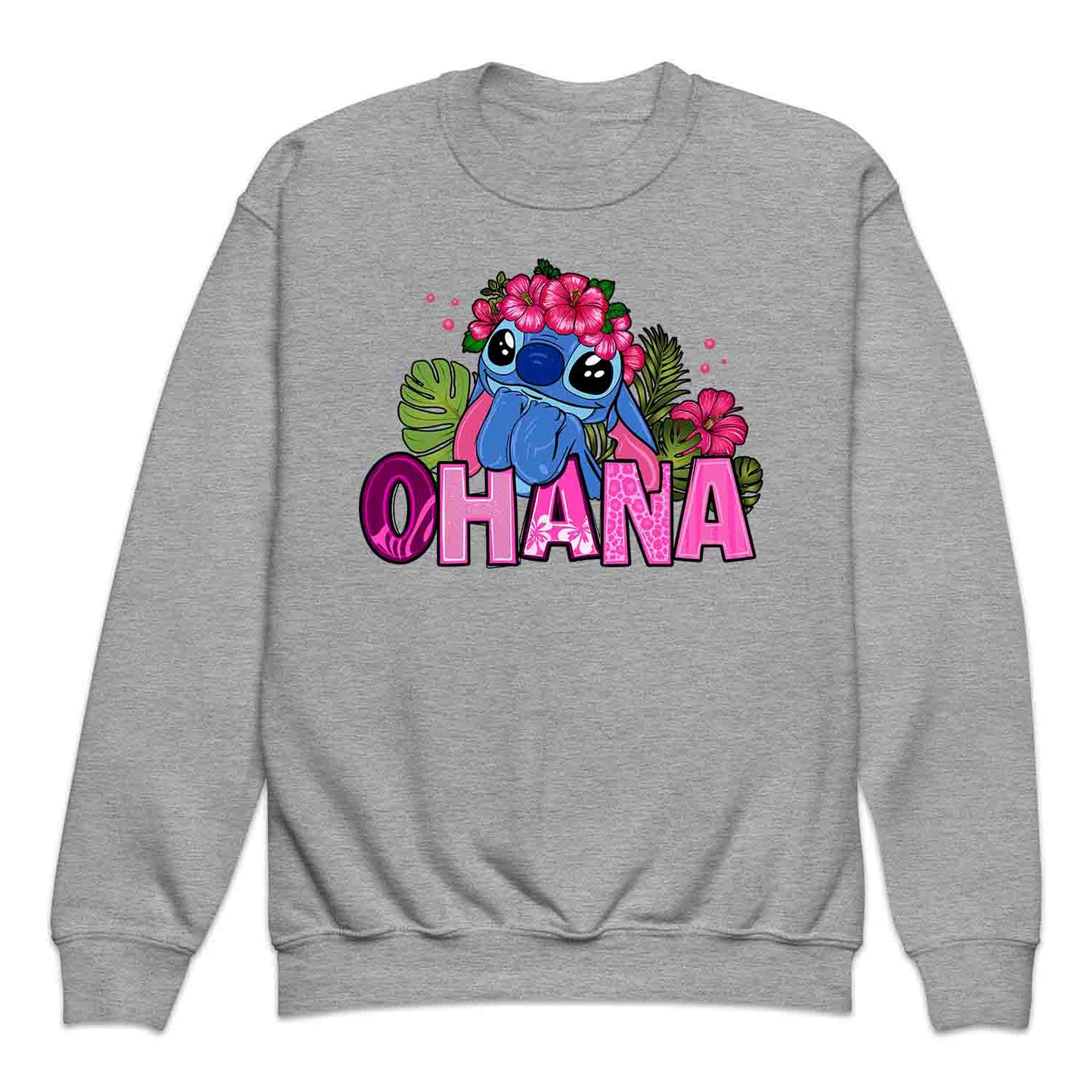 Stitch Ohana Kids T-Shirt – Tropical Disney Floral Tee for Lilo & Stitch Fans, Hawaiian Family Vacation Shirt | PRODUCT CODE: ODSAHQEW