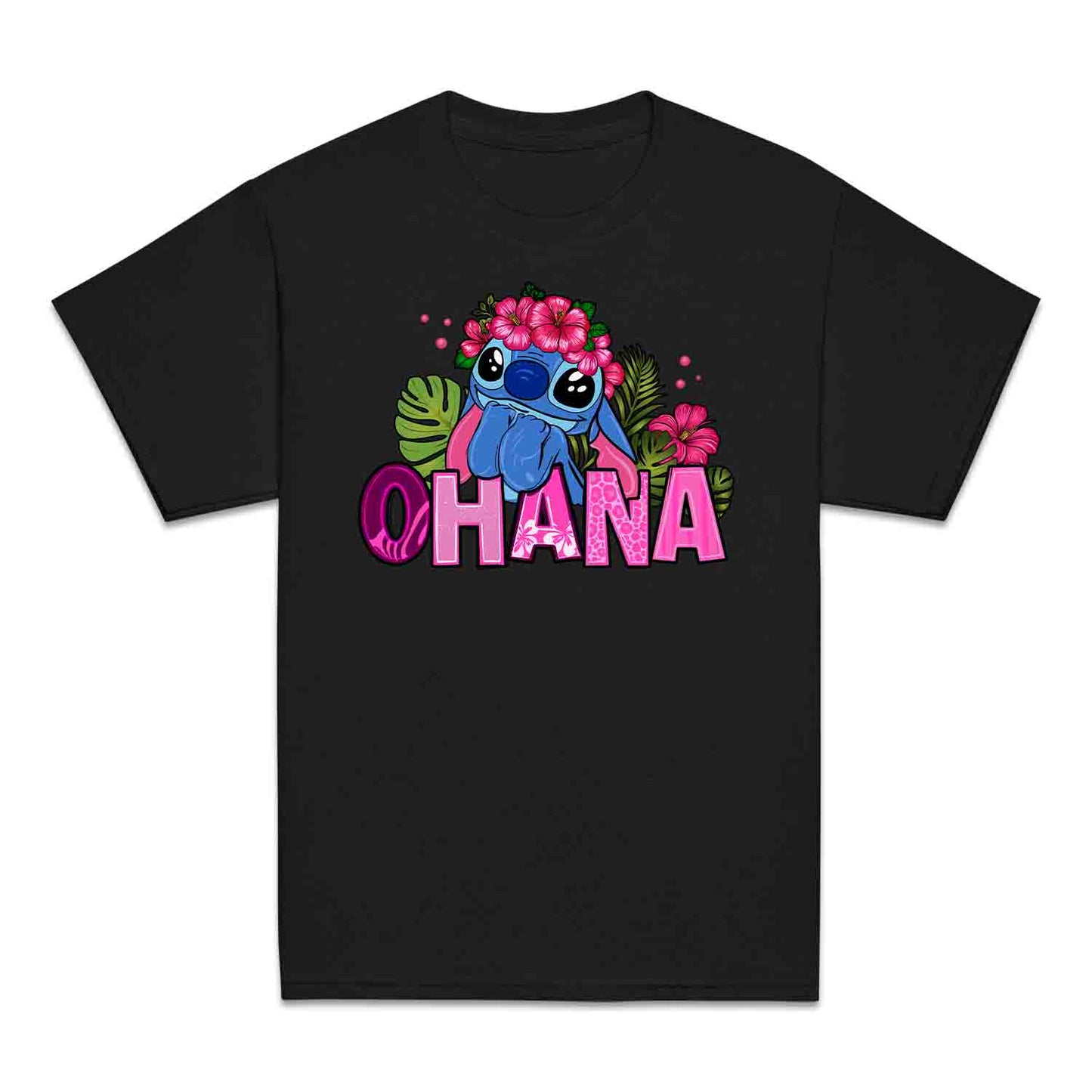 Stitch Ohana Kids T-Shirt – Tropical Disney Floral Tee for Lilo & Stitch Fans, Hawaiian Family Vacation Shirt | PRODUCT CODE: ODSAHQEW