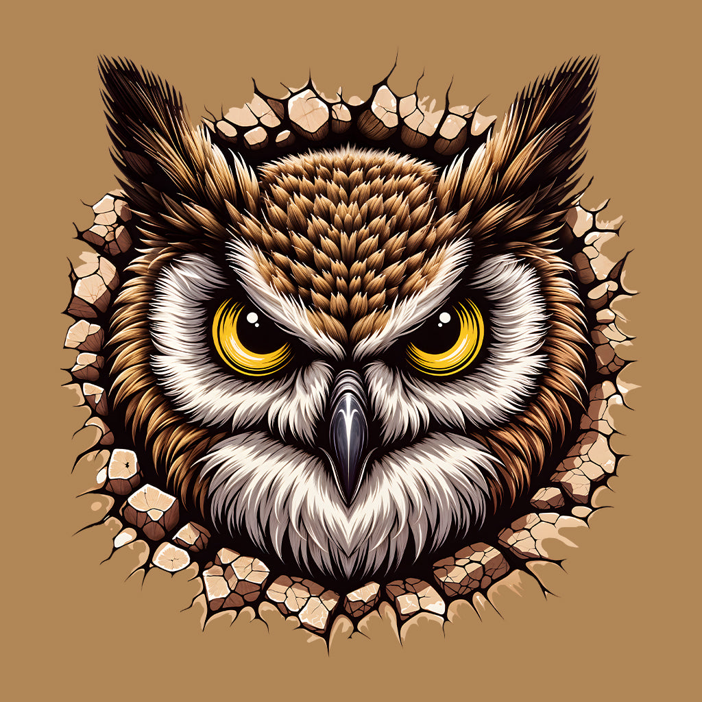 Owl Breaking Through Wall 3D Realistic Owl Nature Enthusiasts | PRODUCT CODE: OLWBRKNLANTUE