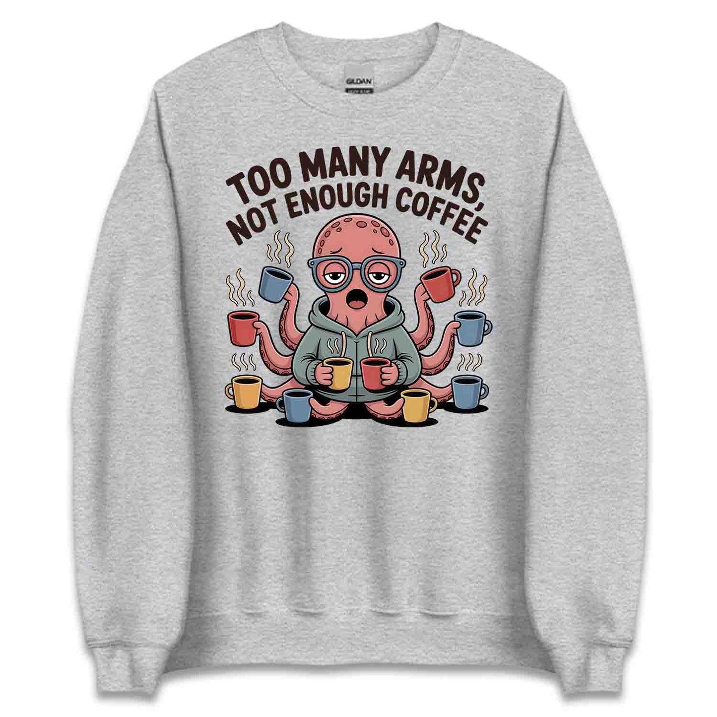 Octopus Coffee T-Shirt, Caffeine Addict Sweatshirt, Funny Quirky Hoodie | PRODUCT CODE: OWERBKXC