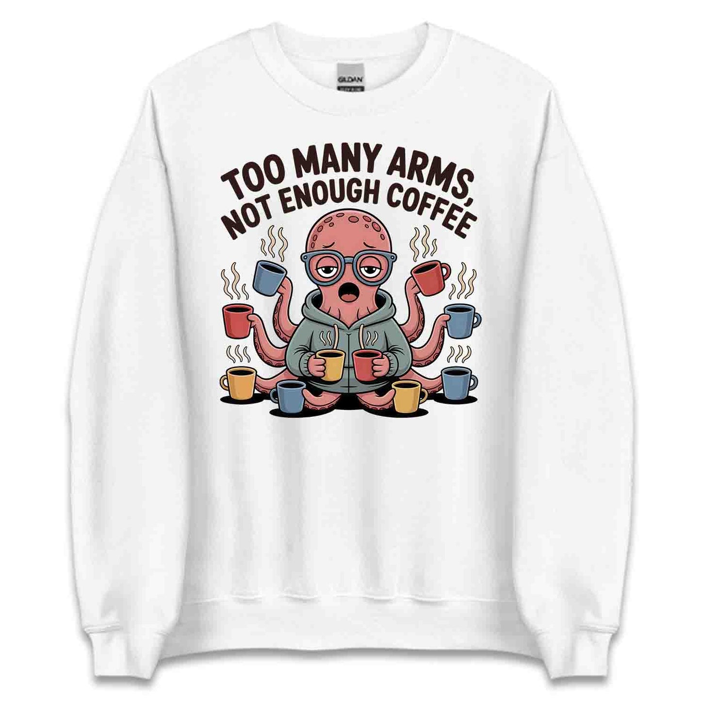 Octopus Coffee T-Shirt, Caffeine Addict Sweatshirt, Funny Quirky Hoodie | PRODUCT CODE: OWERBKXC