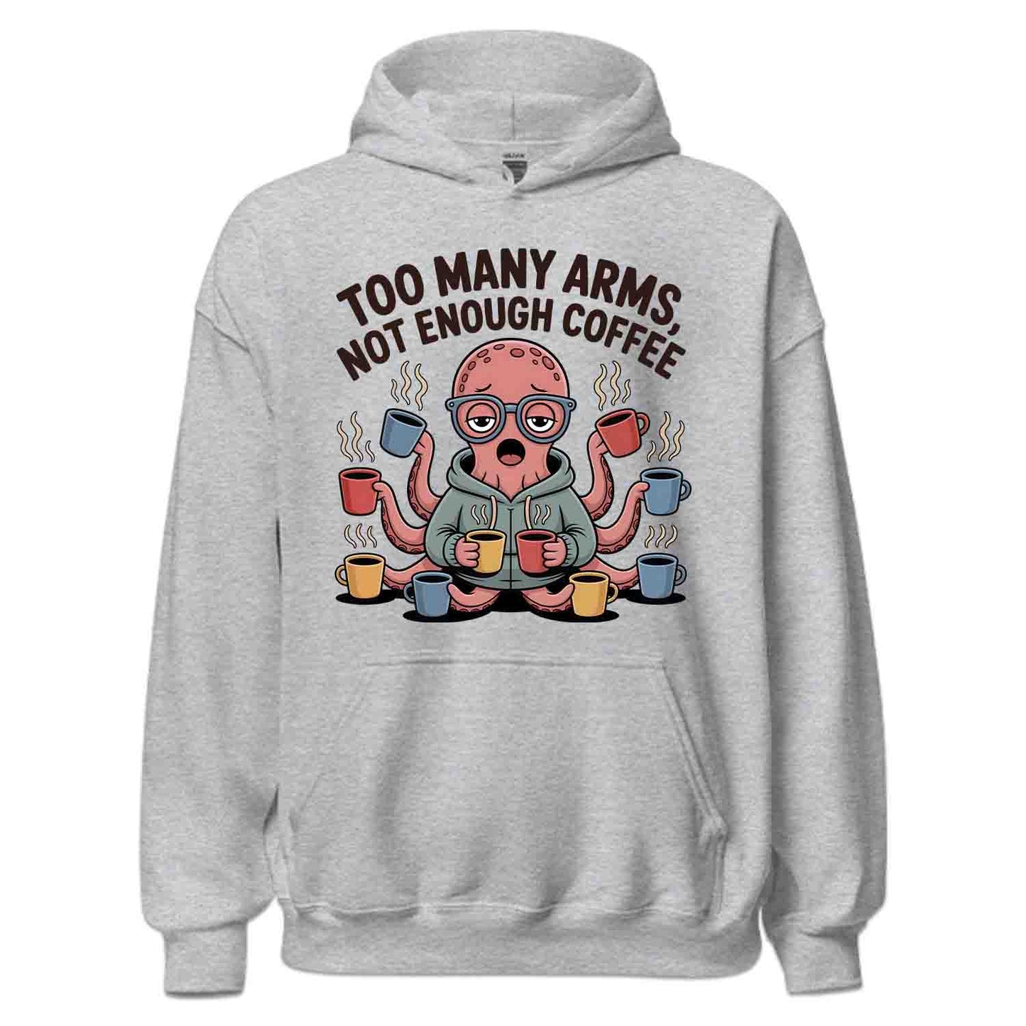 Octopus Coffee T-Shirt, Caffeine Addict Sweatshirt, Funny Quirky Hoodie | PRODUCT CODE: OWERBKXC