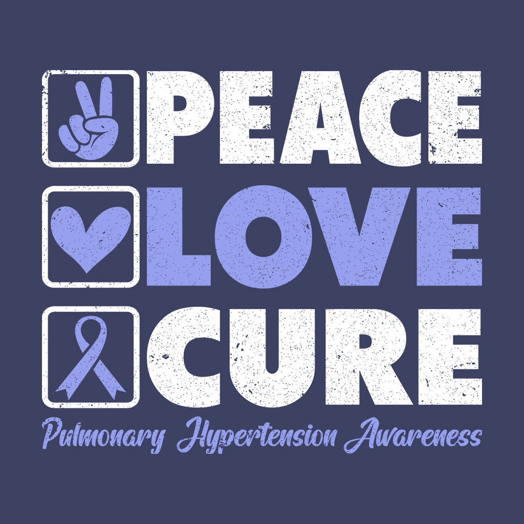 Pulmonary Hypertension Awareness Peace Love Cure | PRODUCT CODE: PCELVOURCE
