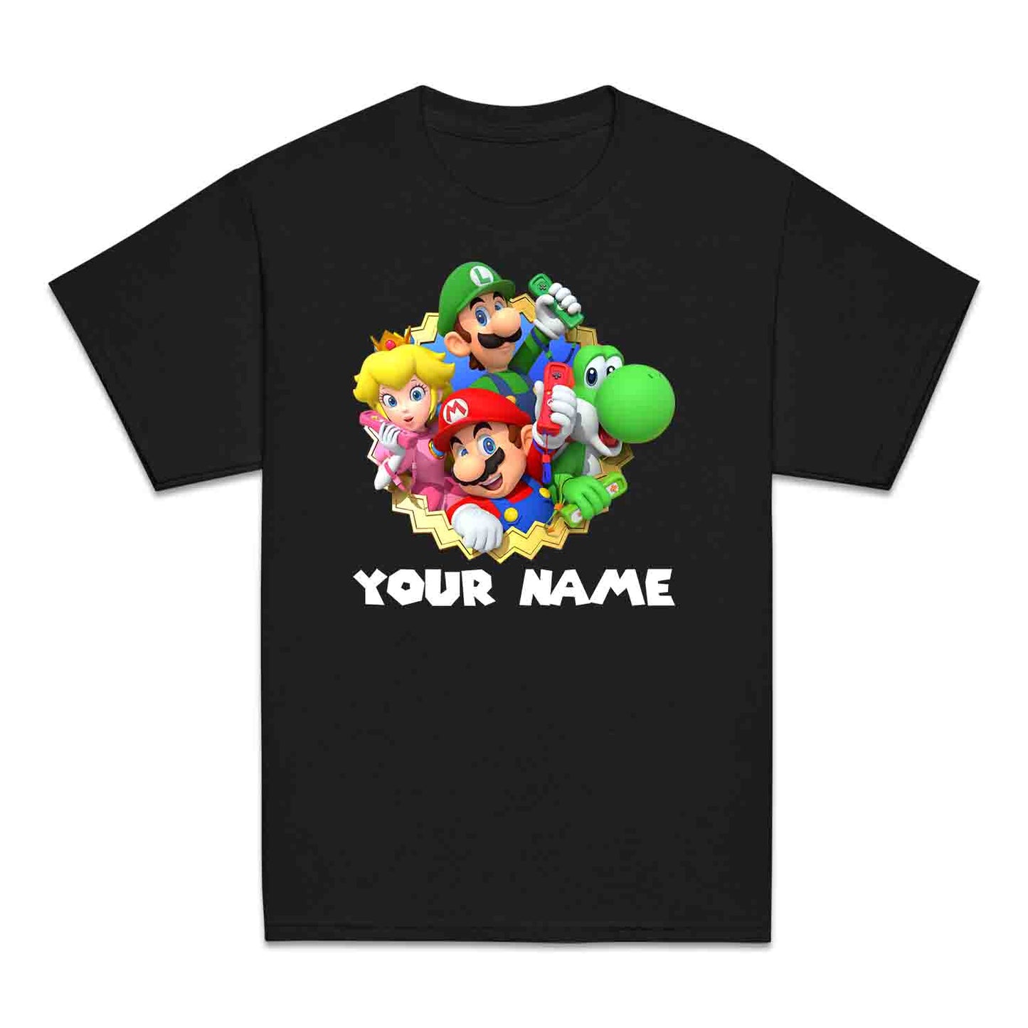 Personalised Super Mario Bros Kids T-Shirt | Nintendo Gamer Jumper | Mario, Luigi, Yoshi, Bowser & Toad Hoodie | PRODUCT CODE: PER-CBNVSDUIER